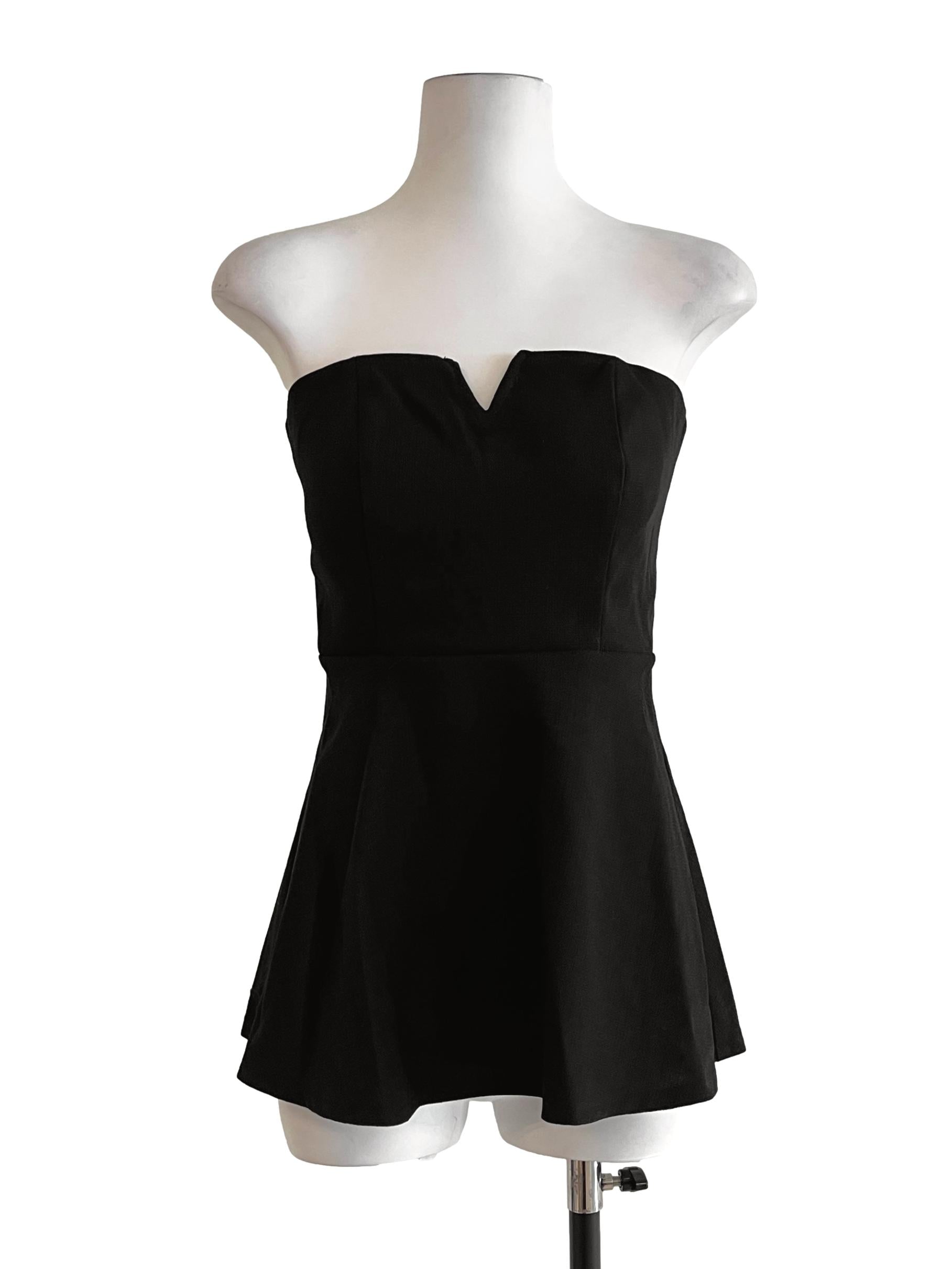 Jet Black Strapless Top