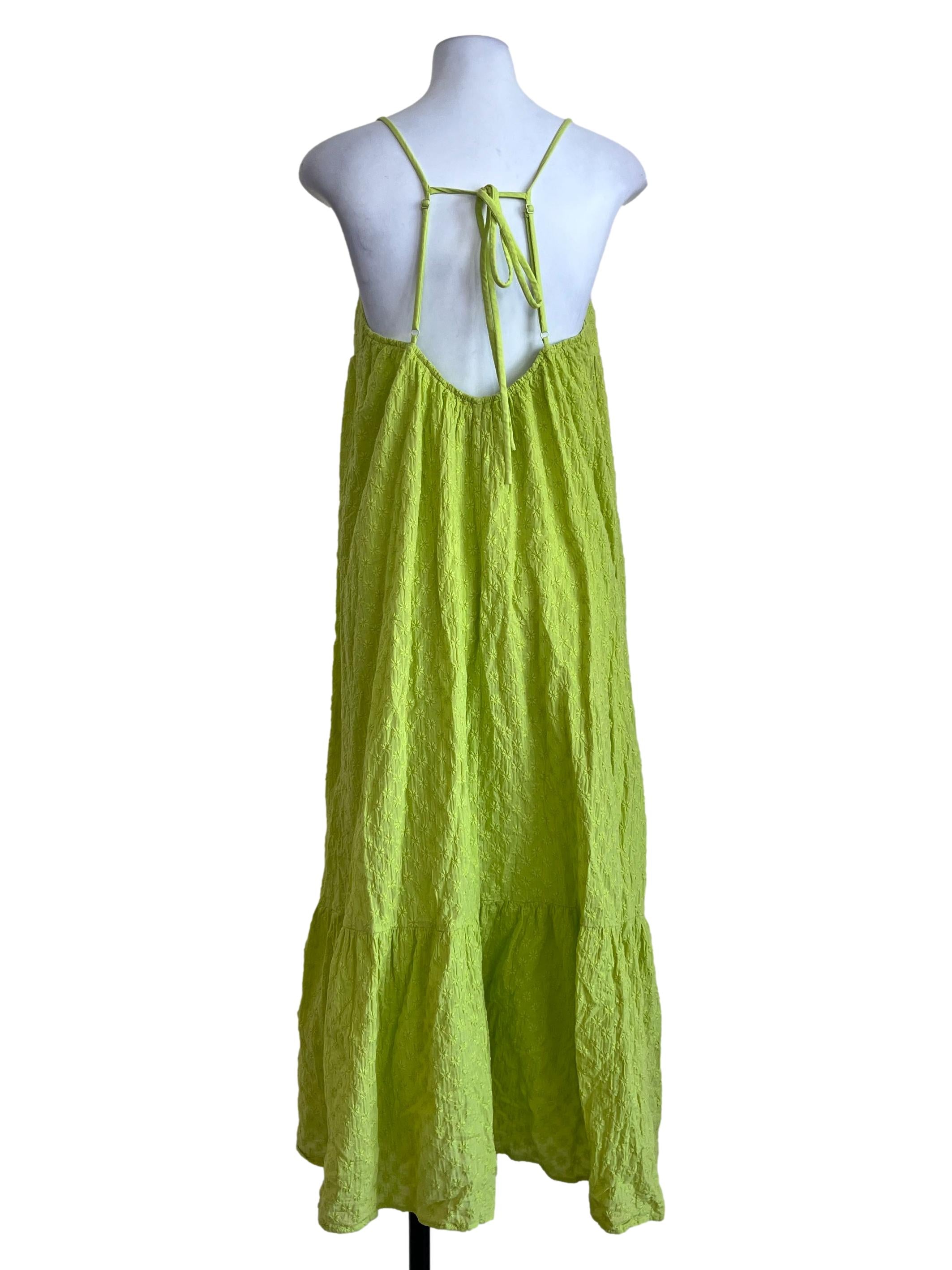 Green Sleeveless Check Padded Dress
