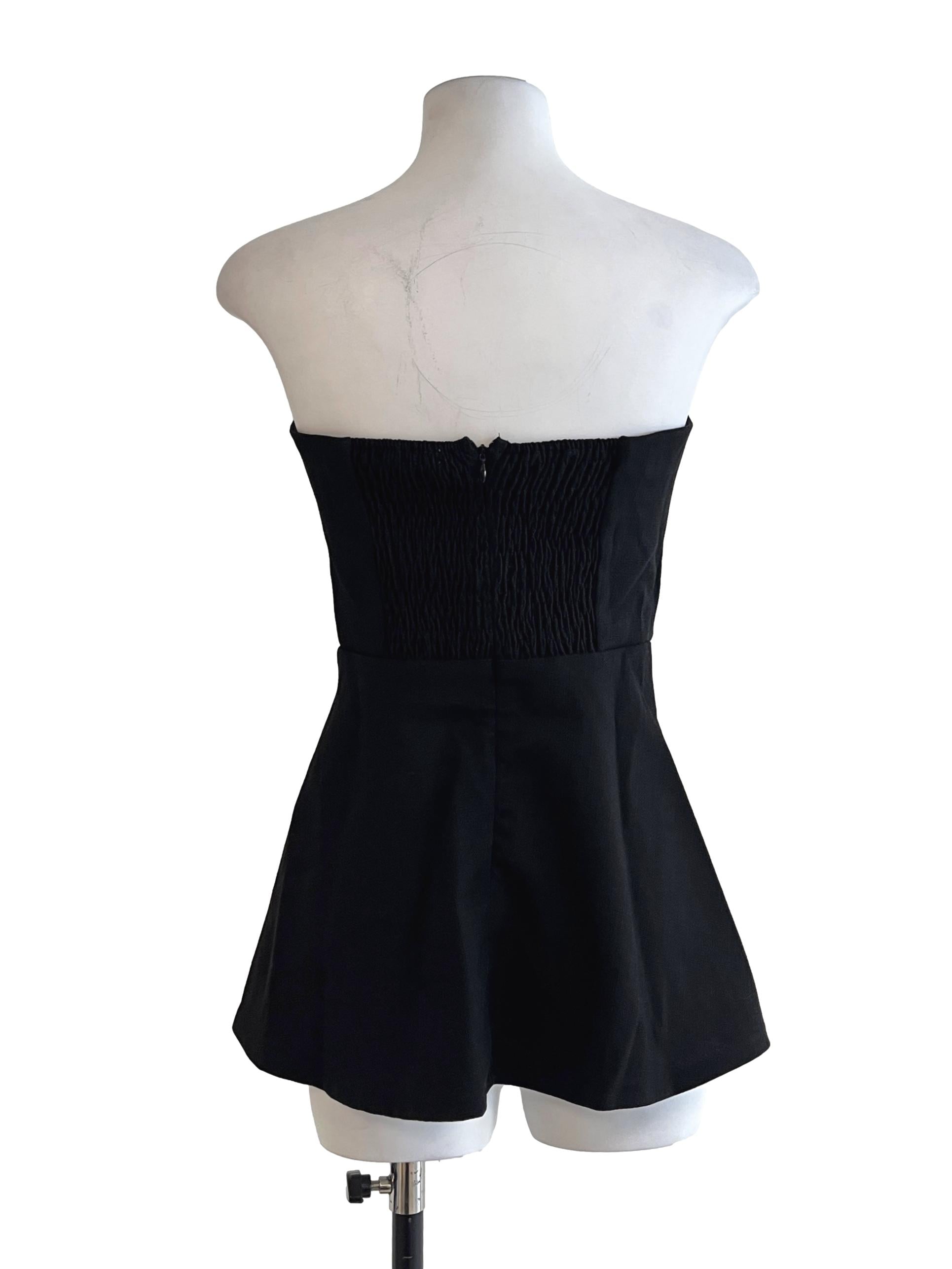 Jet Black Strapless Top
