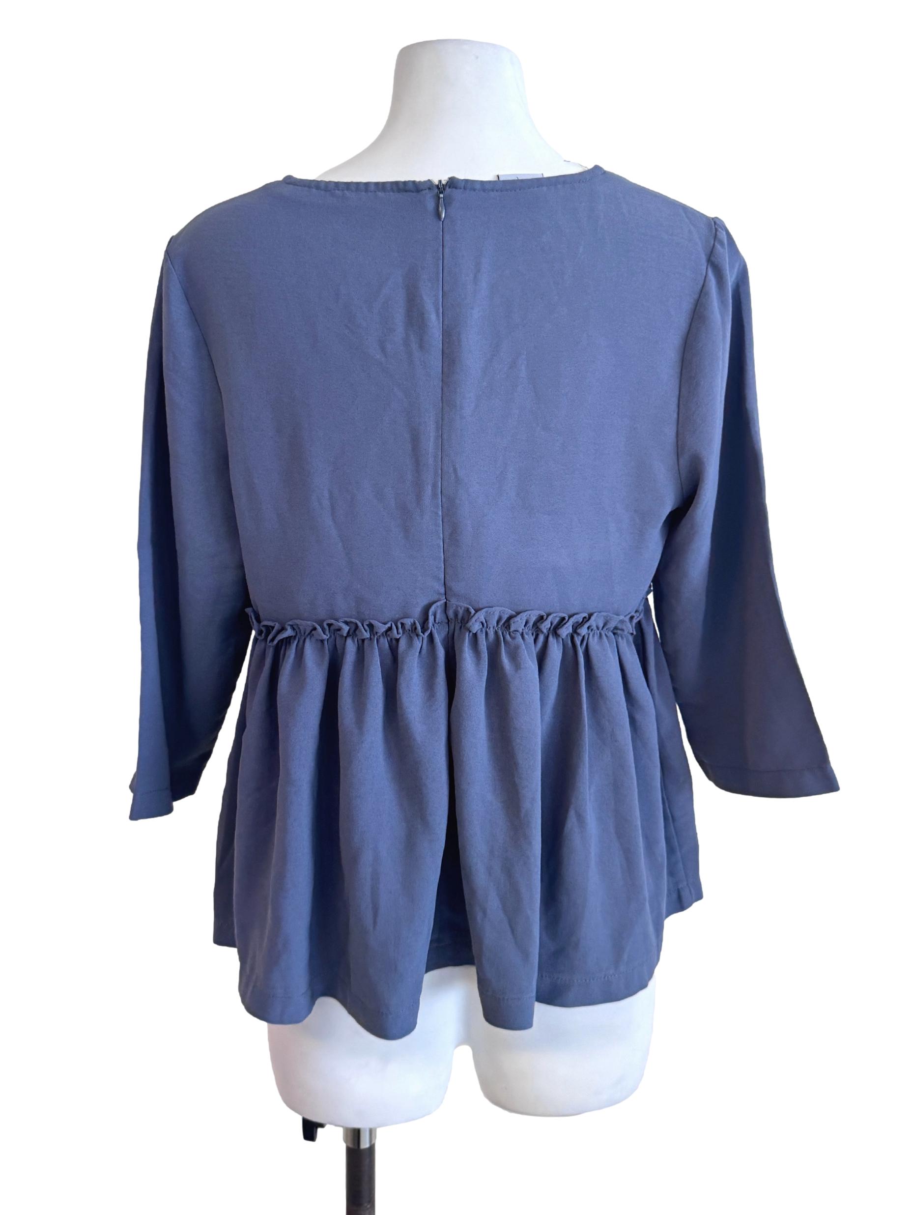 Spruce Blue Long Sleeve Blouse