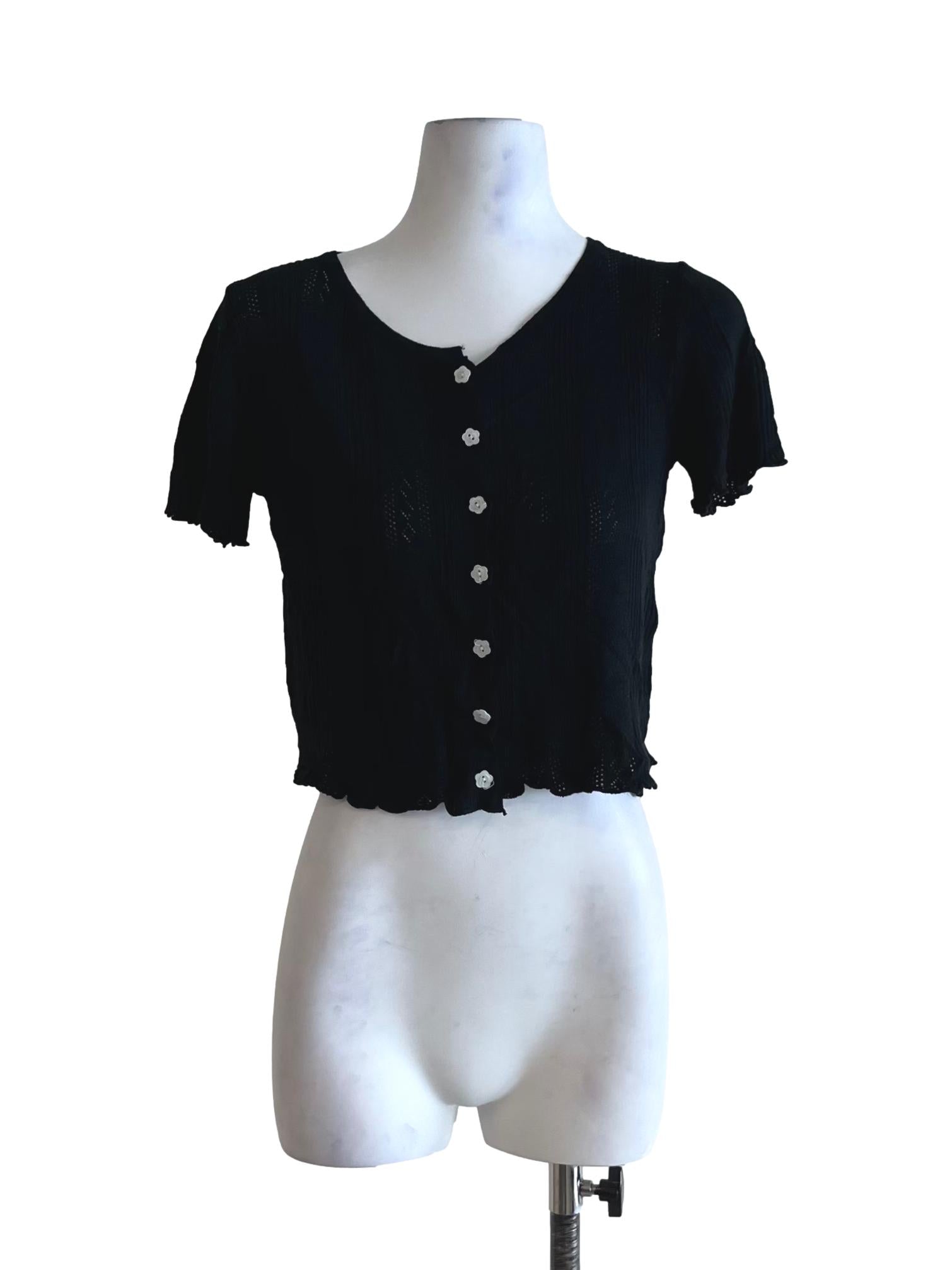 Black Jewel Neckline Blouse
