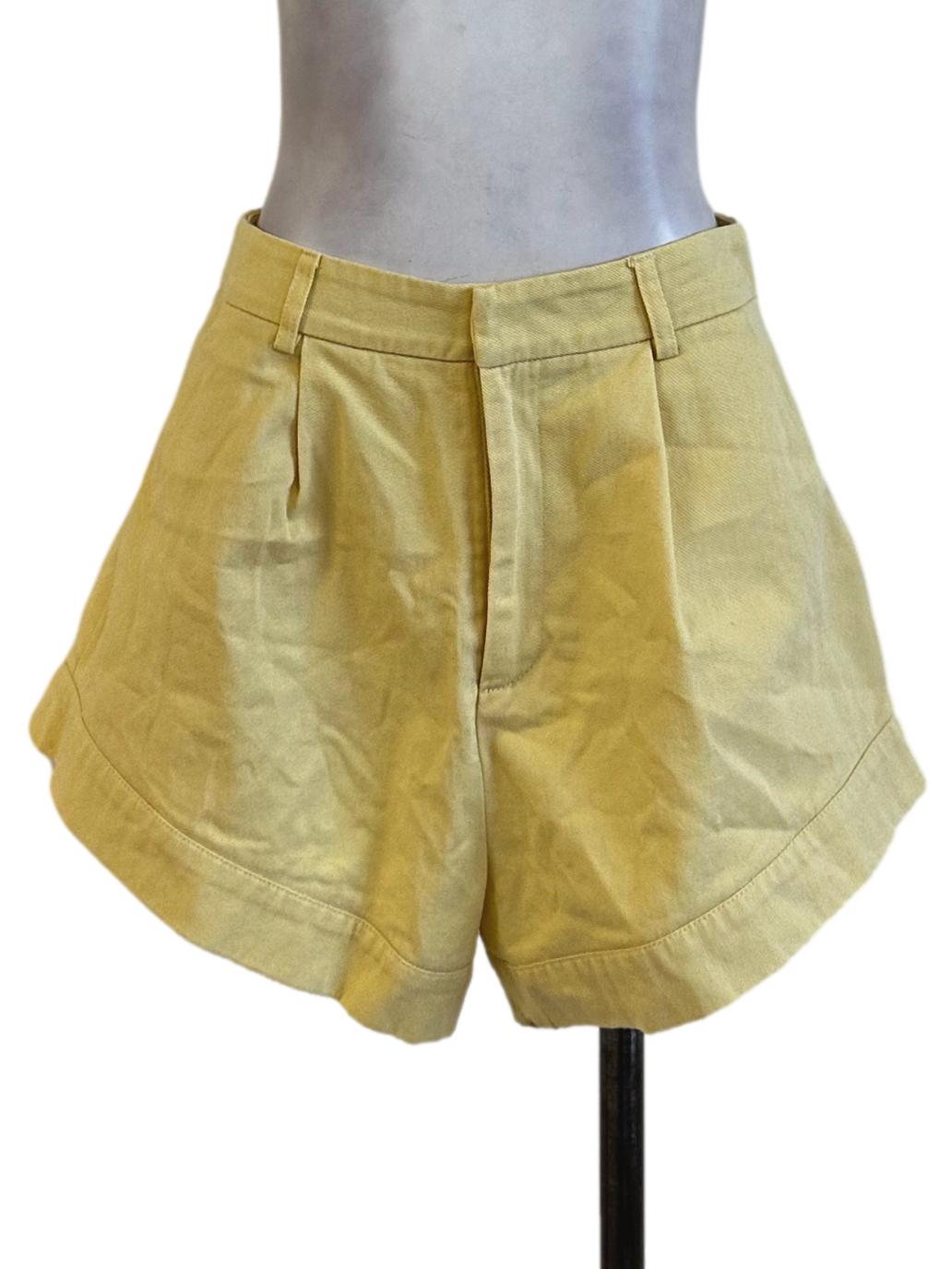 Yellow Plain Shorts