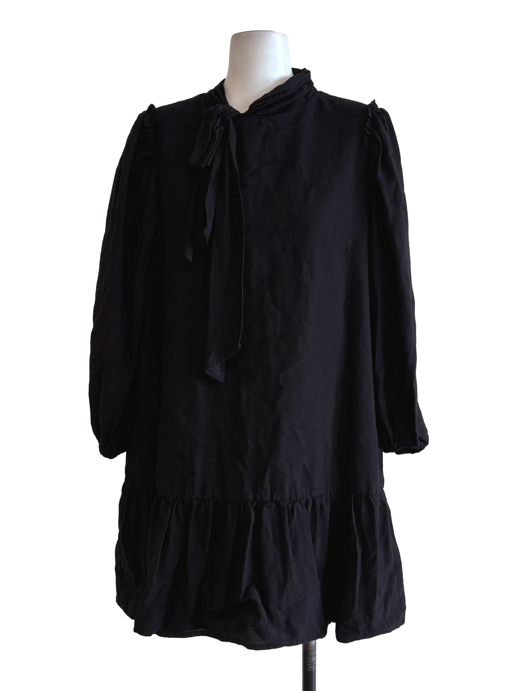 Soft Black Long Sleeve Mock Neck Dress LB