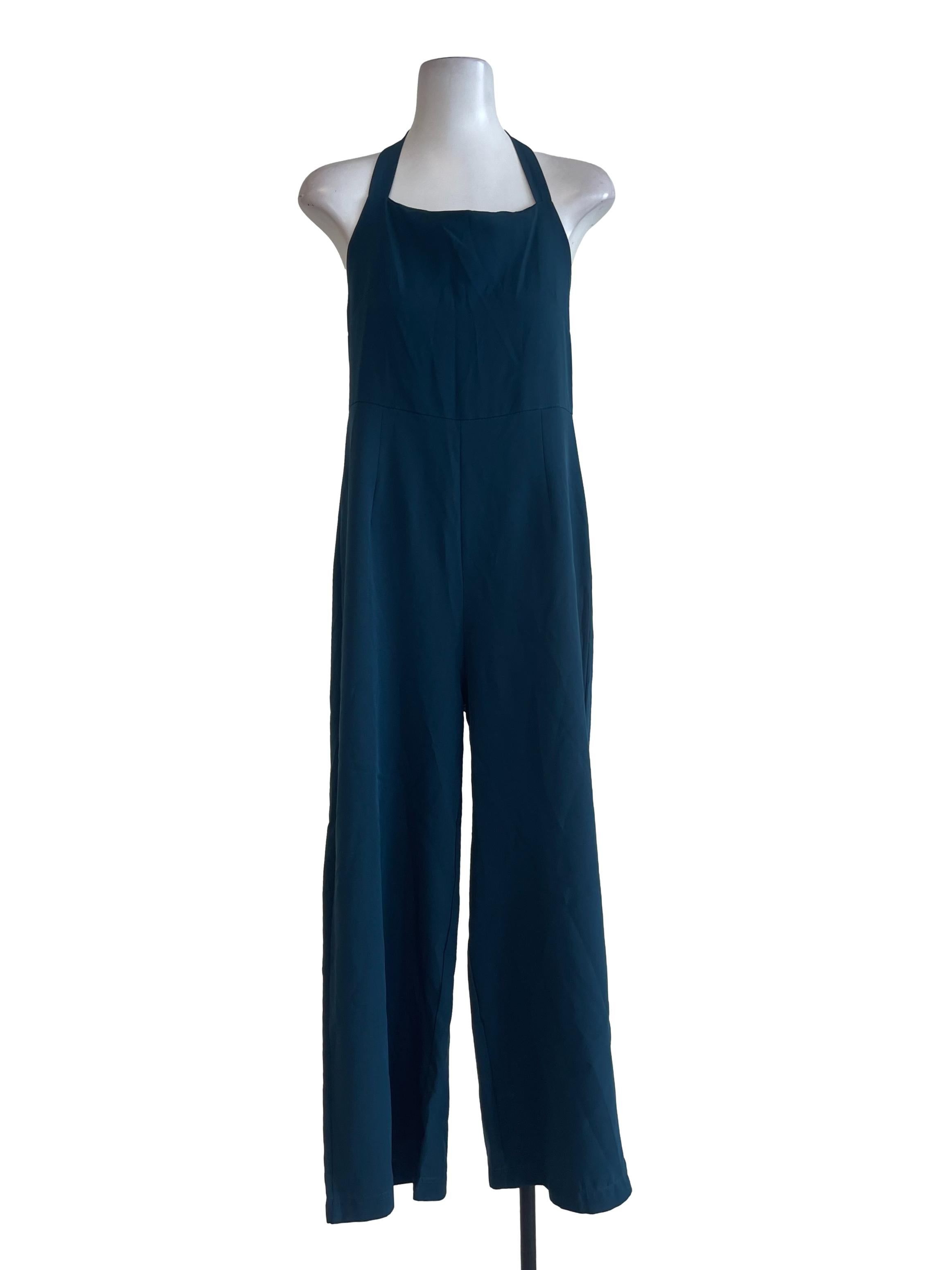 Dark Turqoise Neck Strap Jumpsuit