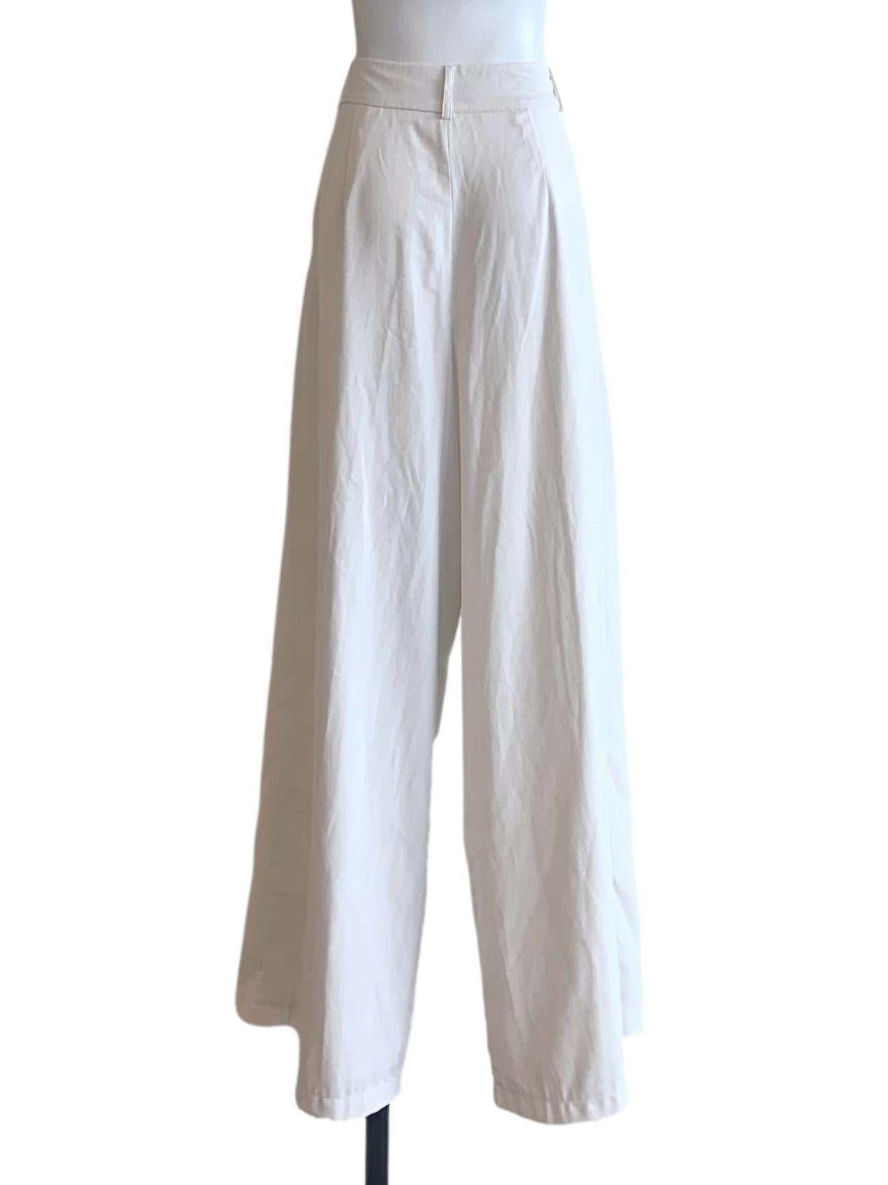 Chiffon White Wide Leg Pants