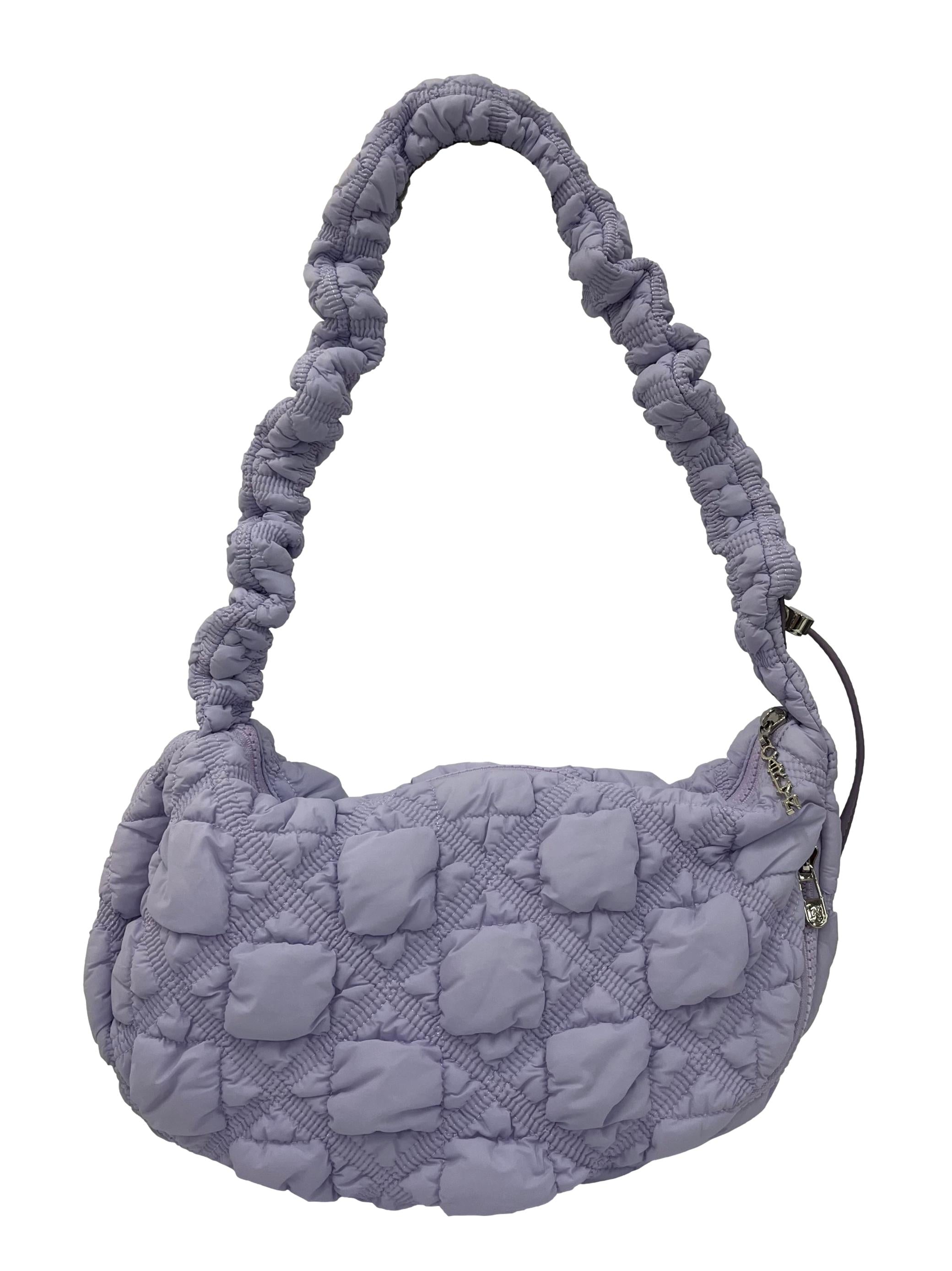 Lilac Quilted Crossbody Bag