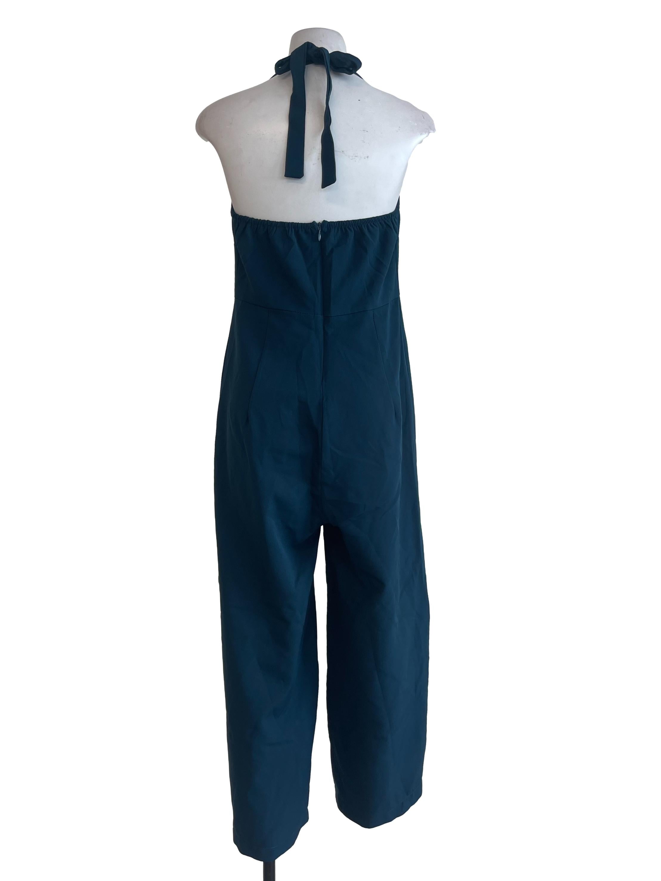 Dark Turqoise Neck Strap Jumpsuit