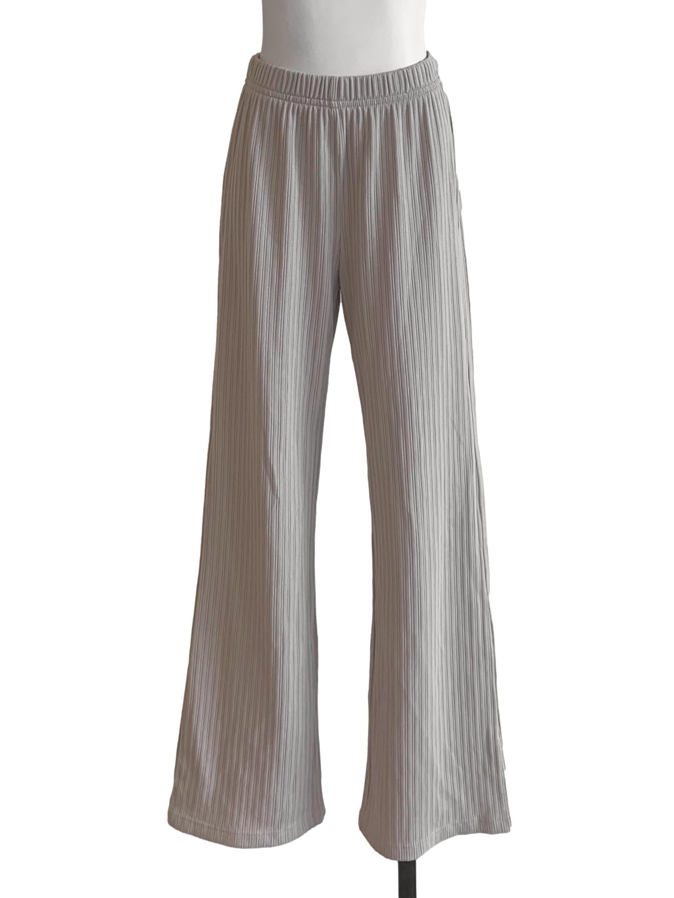 Bone Beige Straight Cut Pants
