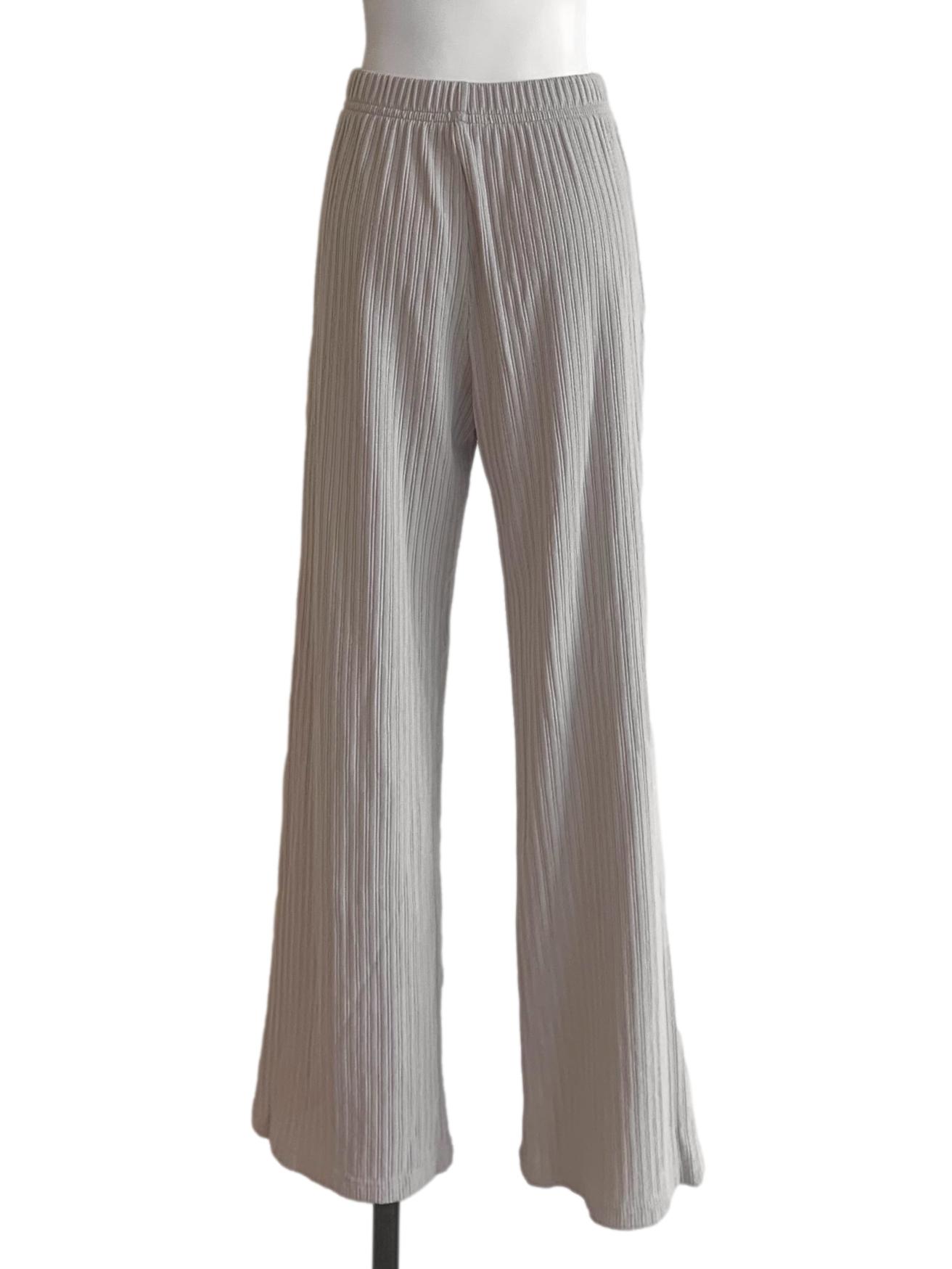 Bone Beige Straight Cut Pants