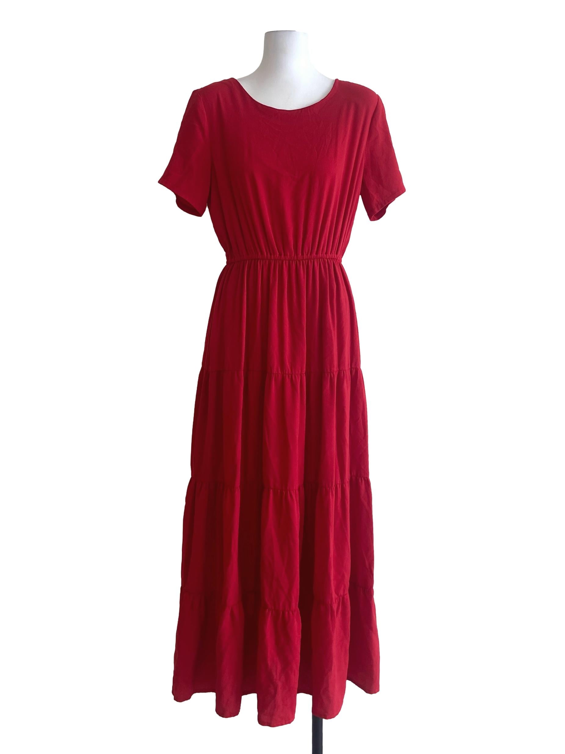 Rose Red Layered Dress