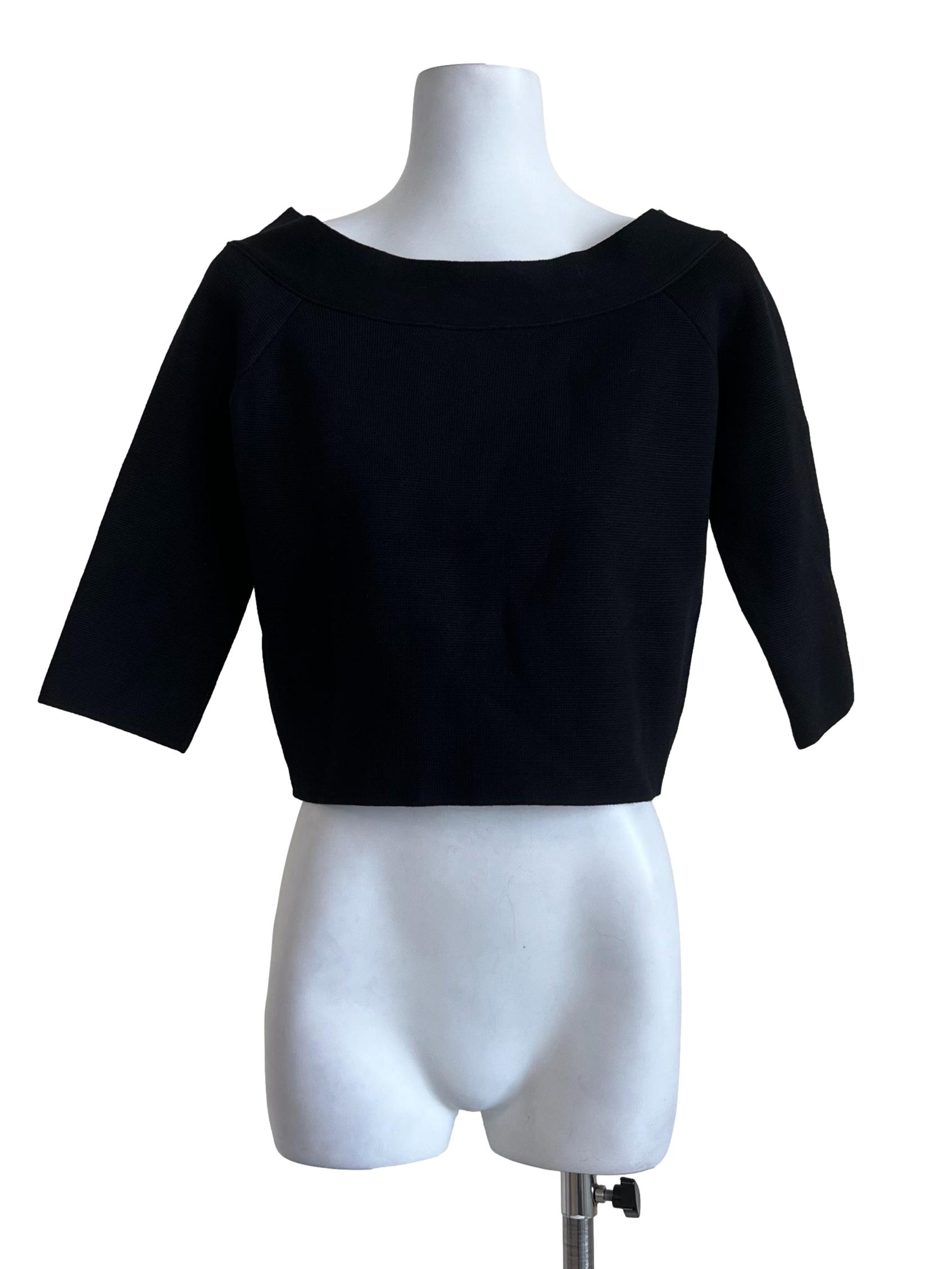 Black Plain Off Shoulder Blouse