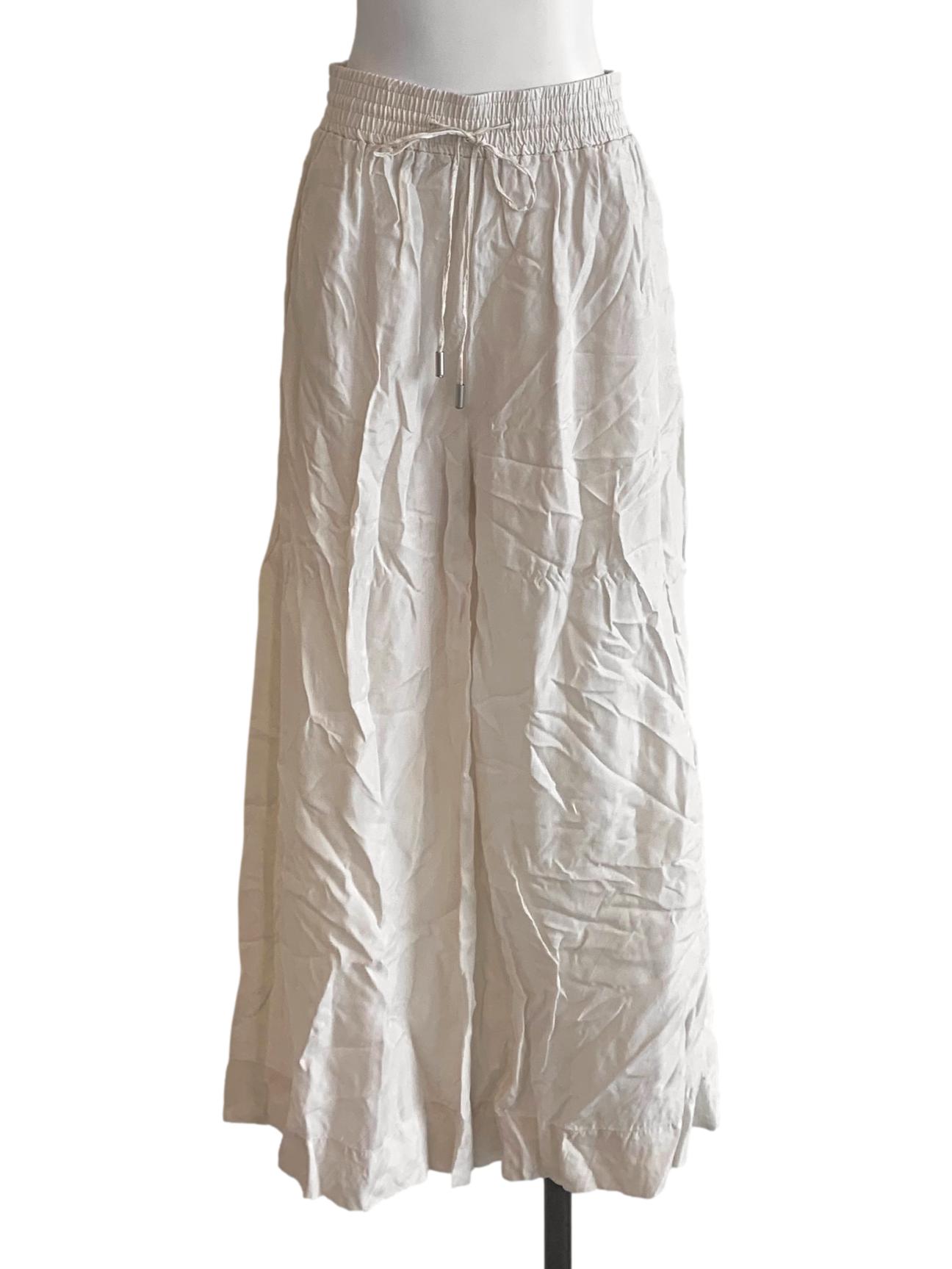 Linen Beige Wide Leg Pant