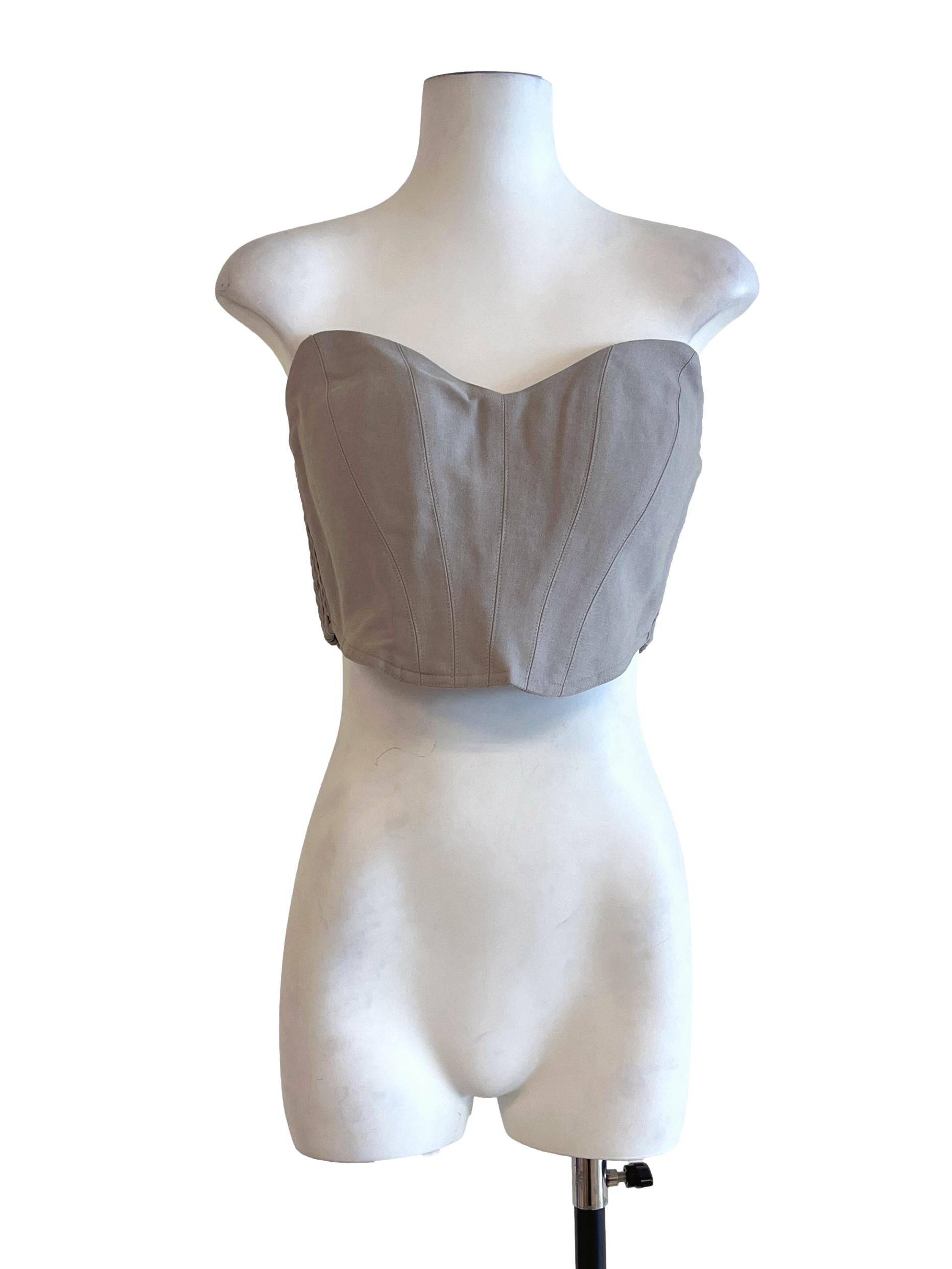 Coin Grey Strapless Top LB