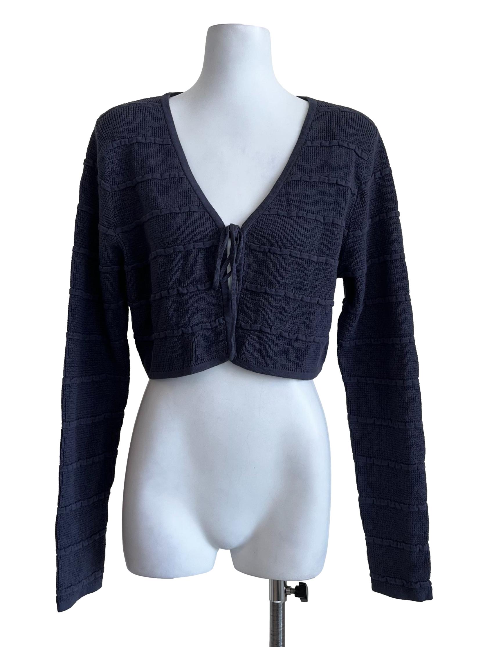 Blue Long Sleeves Cardigans