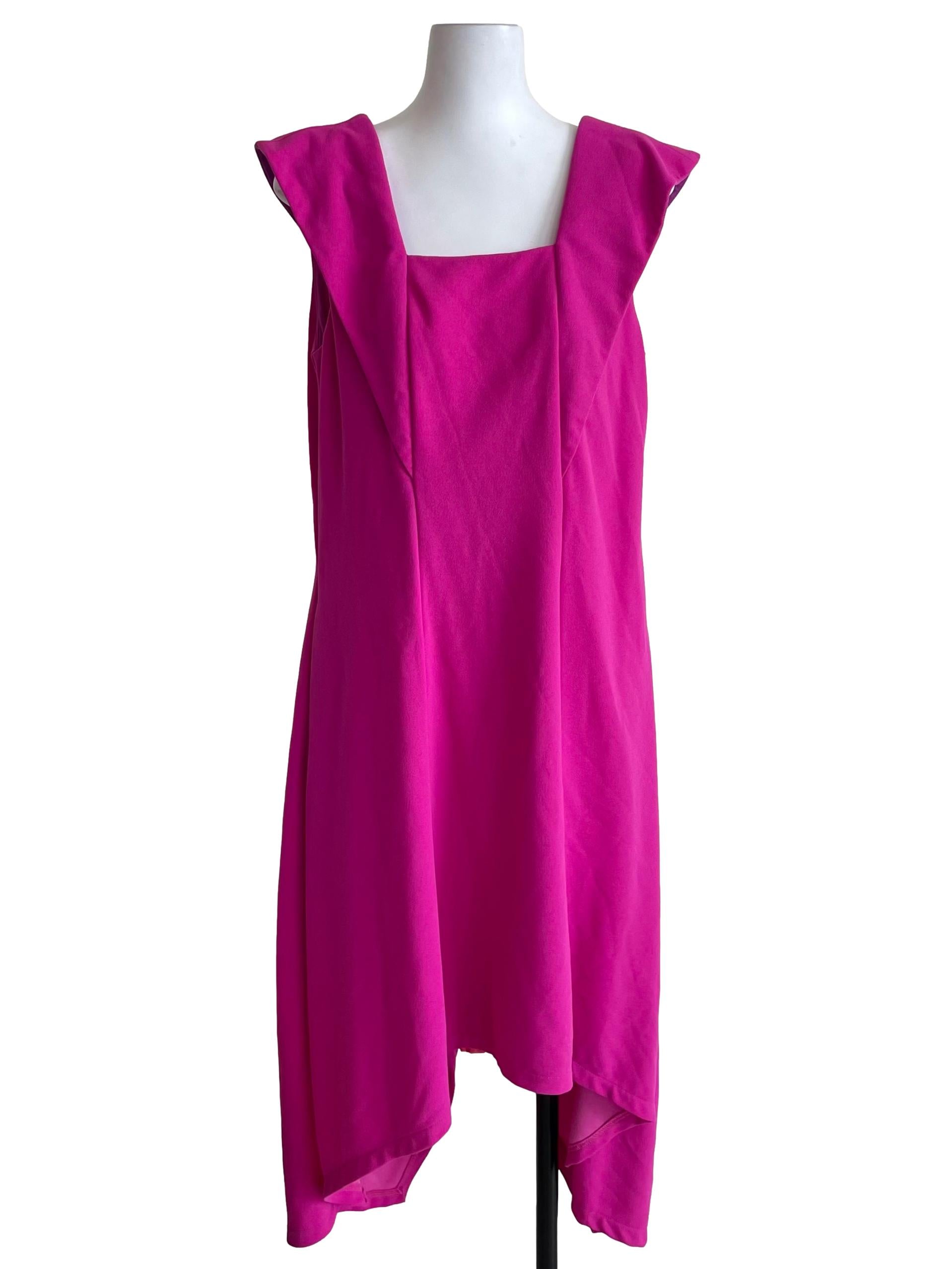 Hot Pink Handkerchief Shift Dress