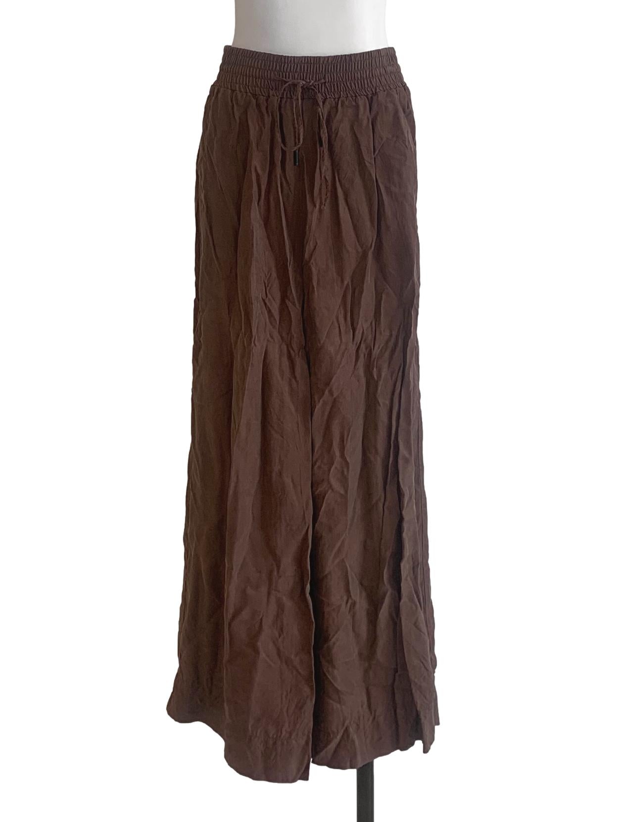 Walnut Brown Wide Leg Pants