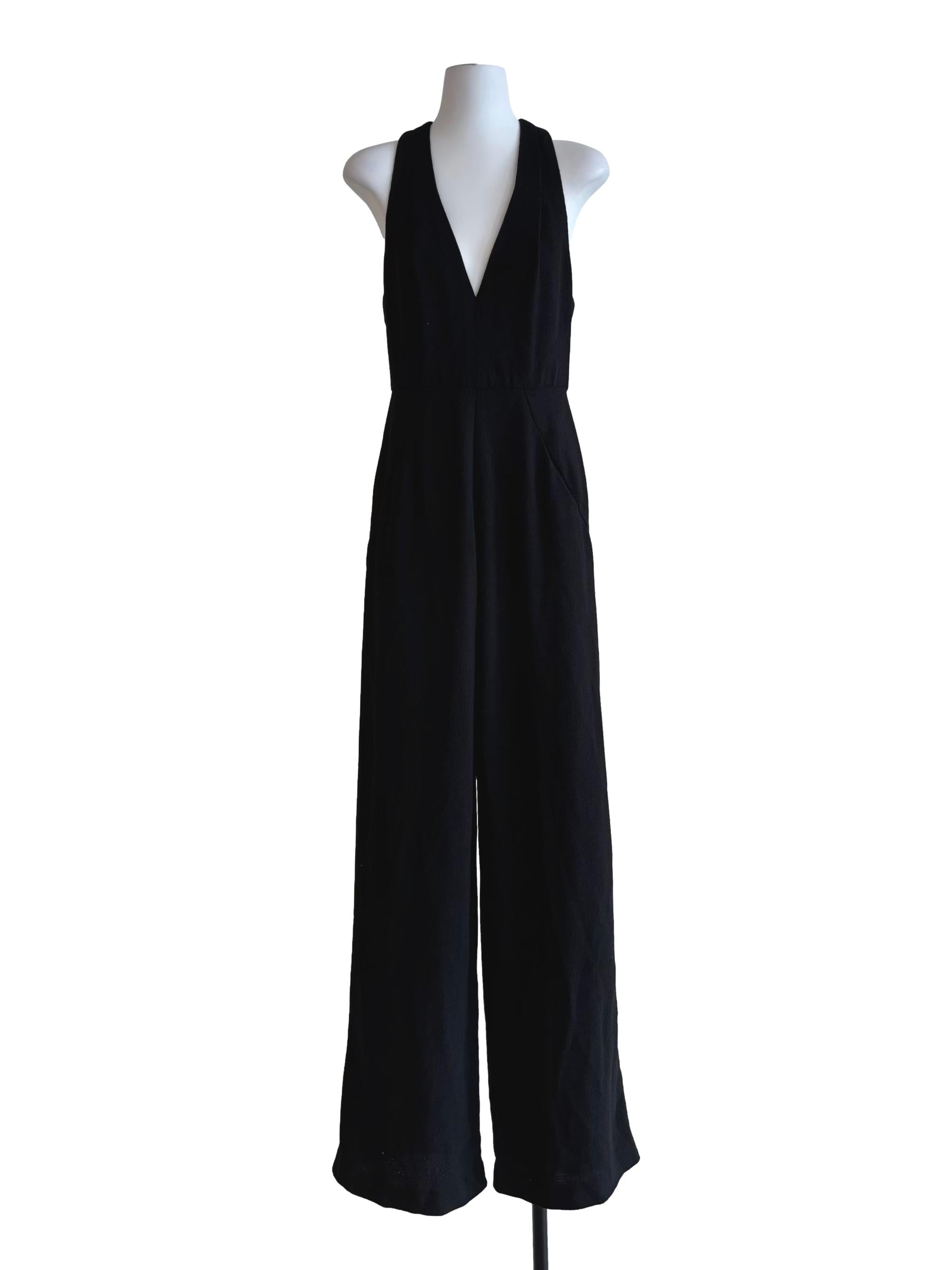 Rich Black Halter Oversized Jumpsuit