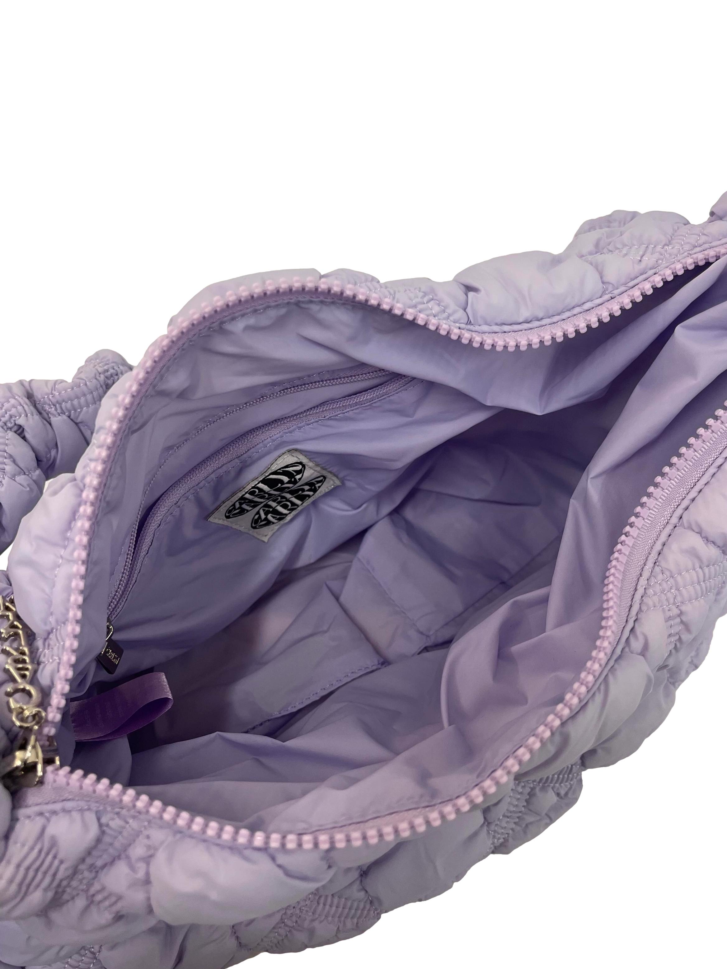 Lilac Quilted Crossbody Bag