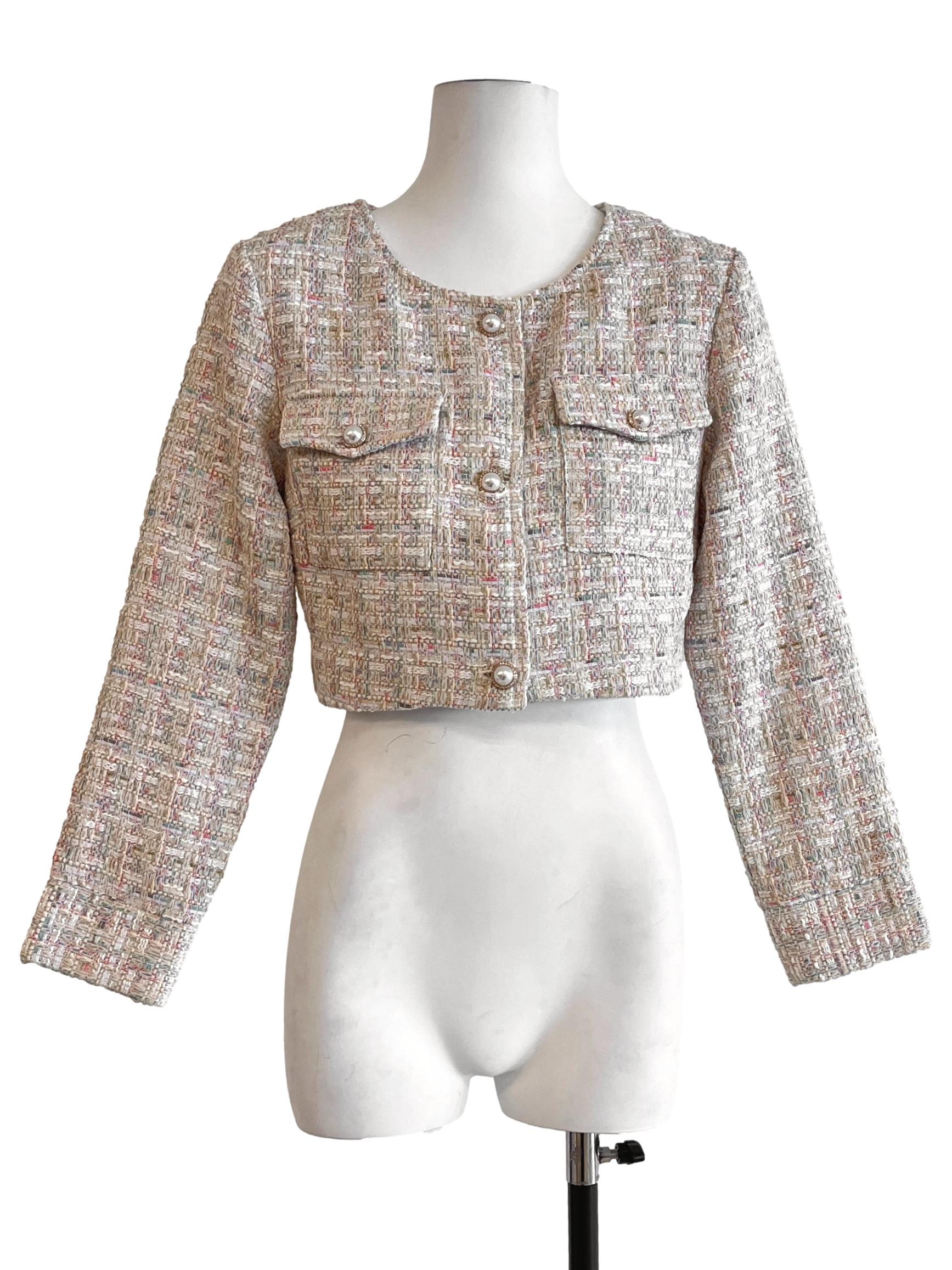 Tortilla Brown Tweed Cropped Blazer