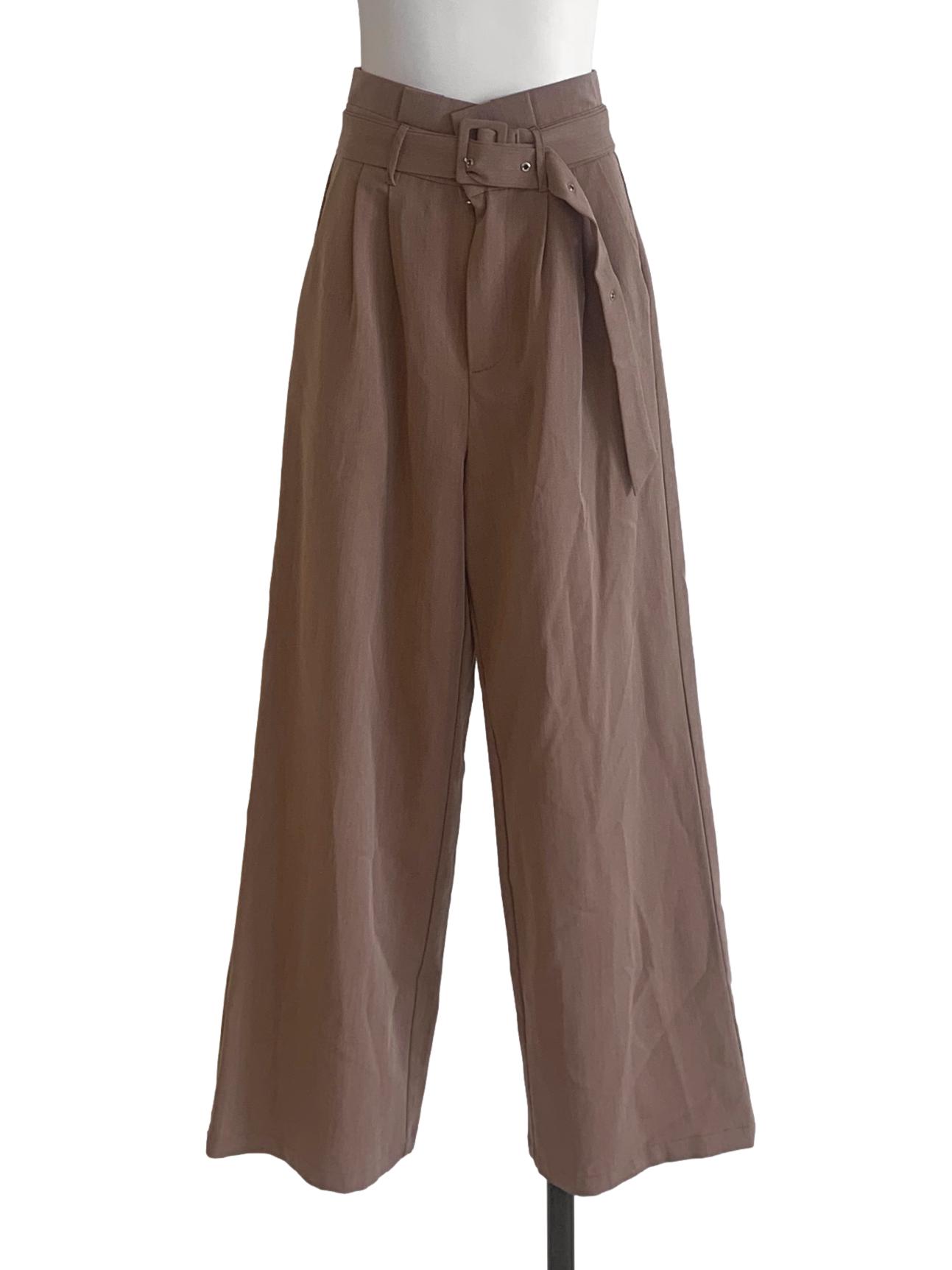 Wood Brown Straight Cut Pants