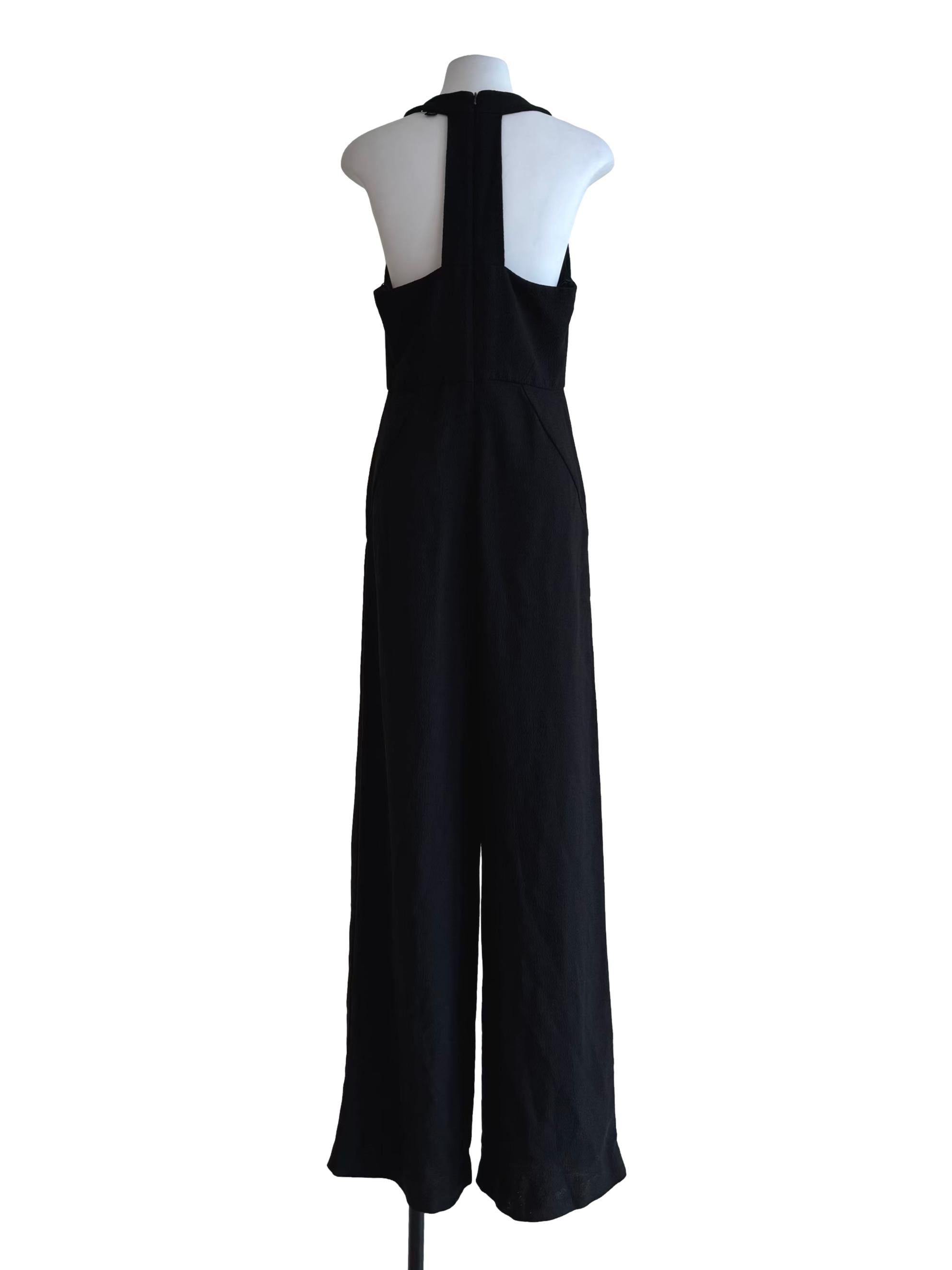 Rich Black Halter Oversized Jumpsuit