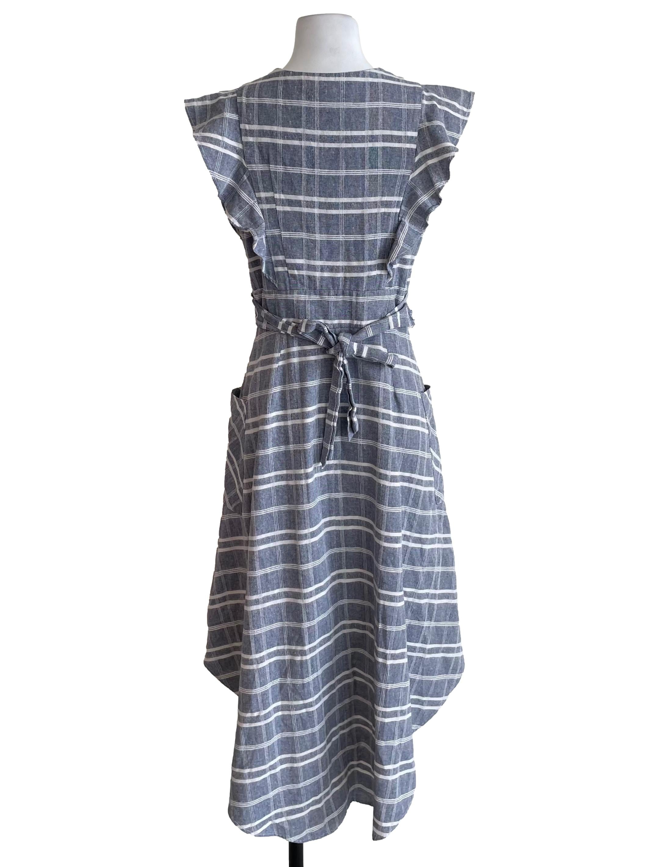 Cool Fossil Grey Plaid Triangle Dress