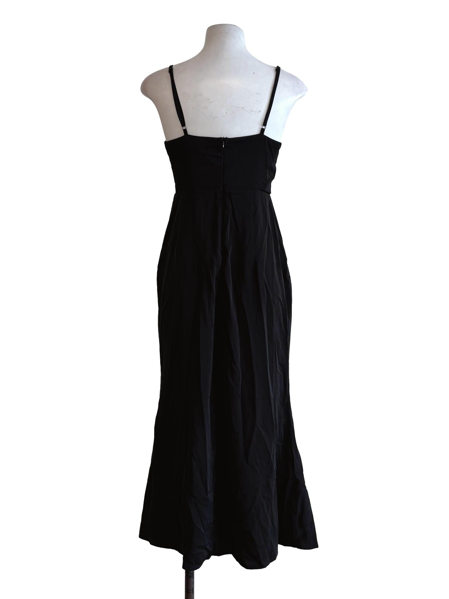 Night Black Spaghetti Strap Slip Dress TTR