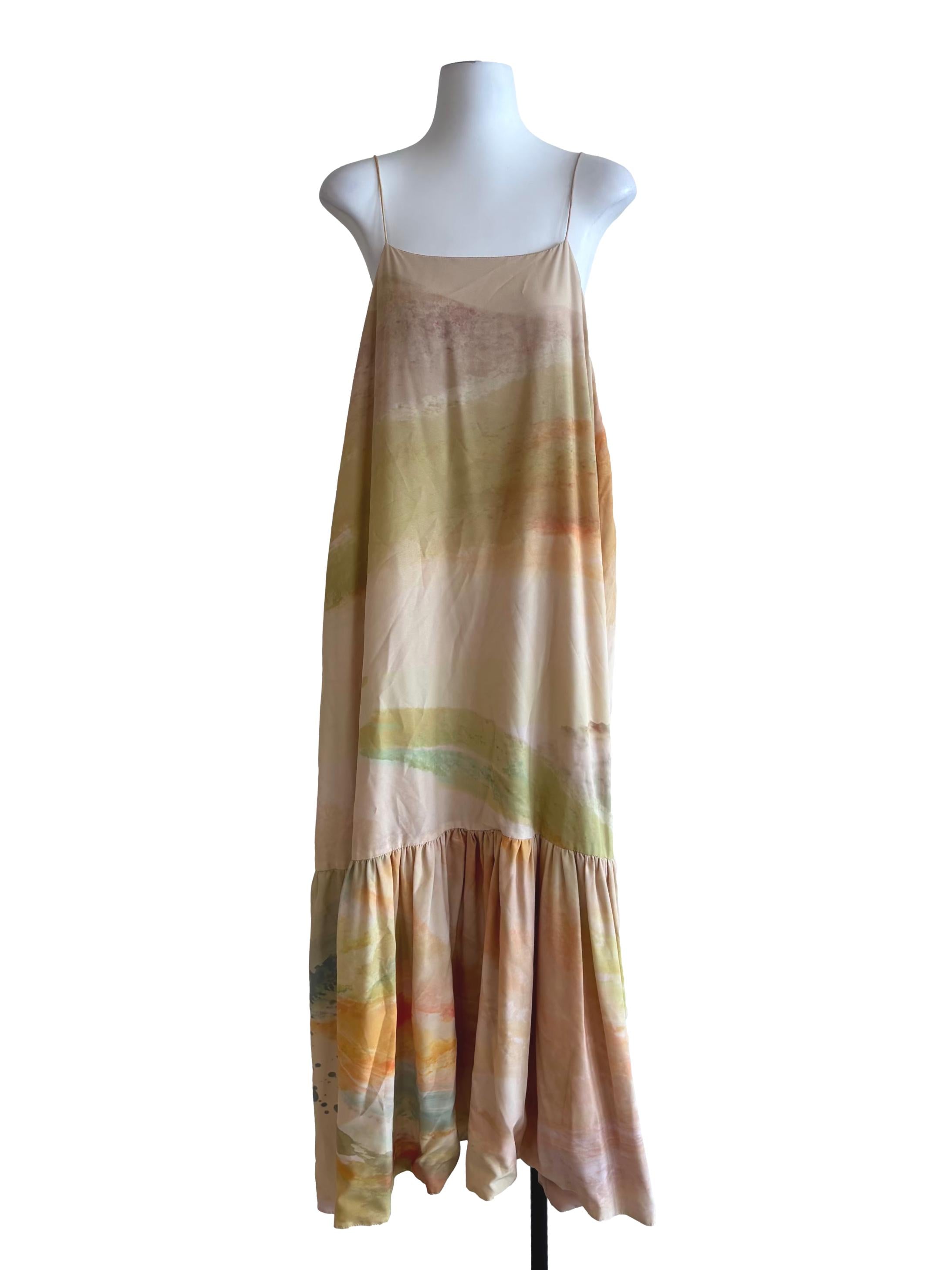 Wheat Beige Drop Waist Camisole Dress