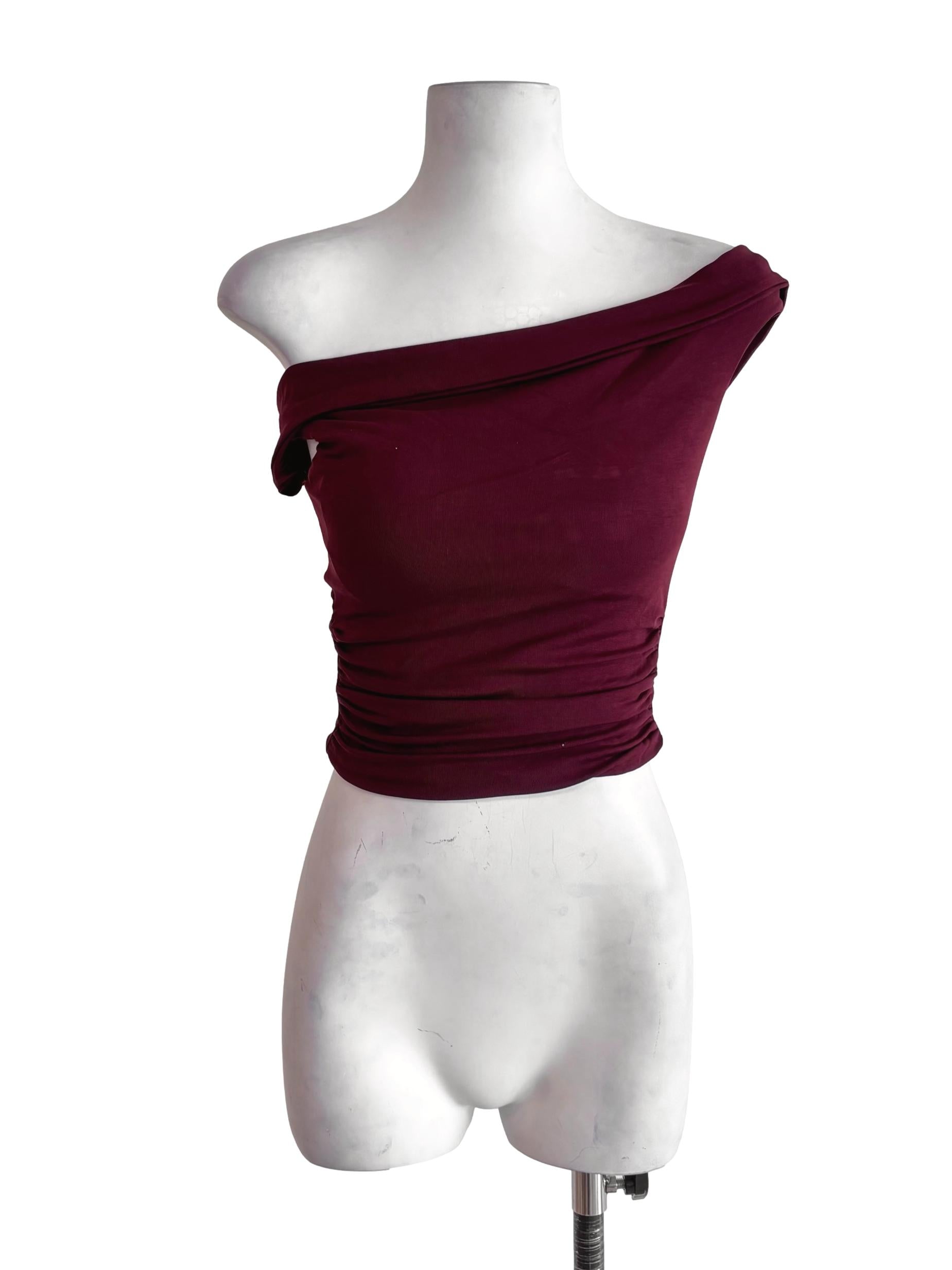 Burgundy Red Off Shoulder Top