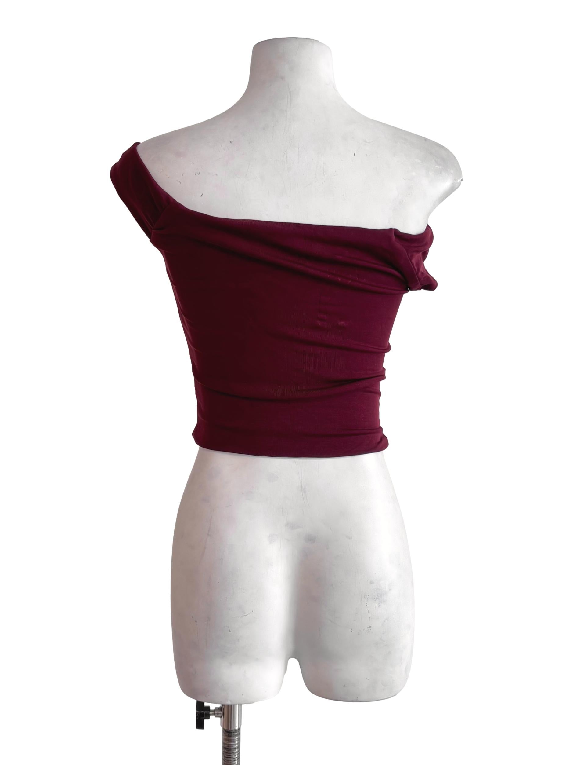 Burgundy Red Off Shoulder Top