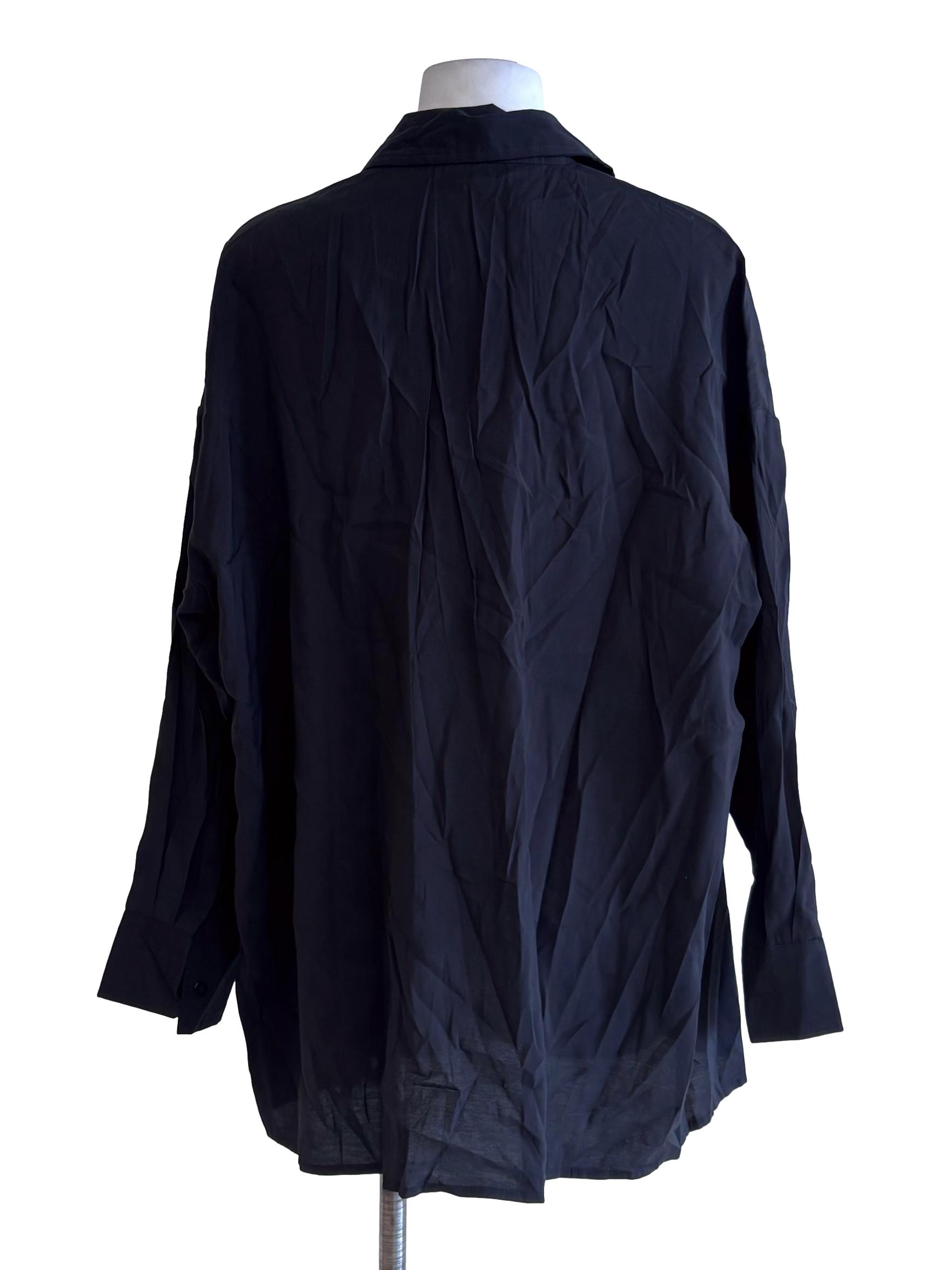 Black Button Down Oversize Shirt TTR