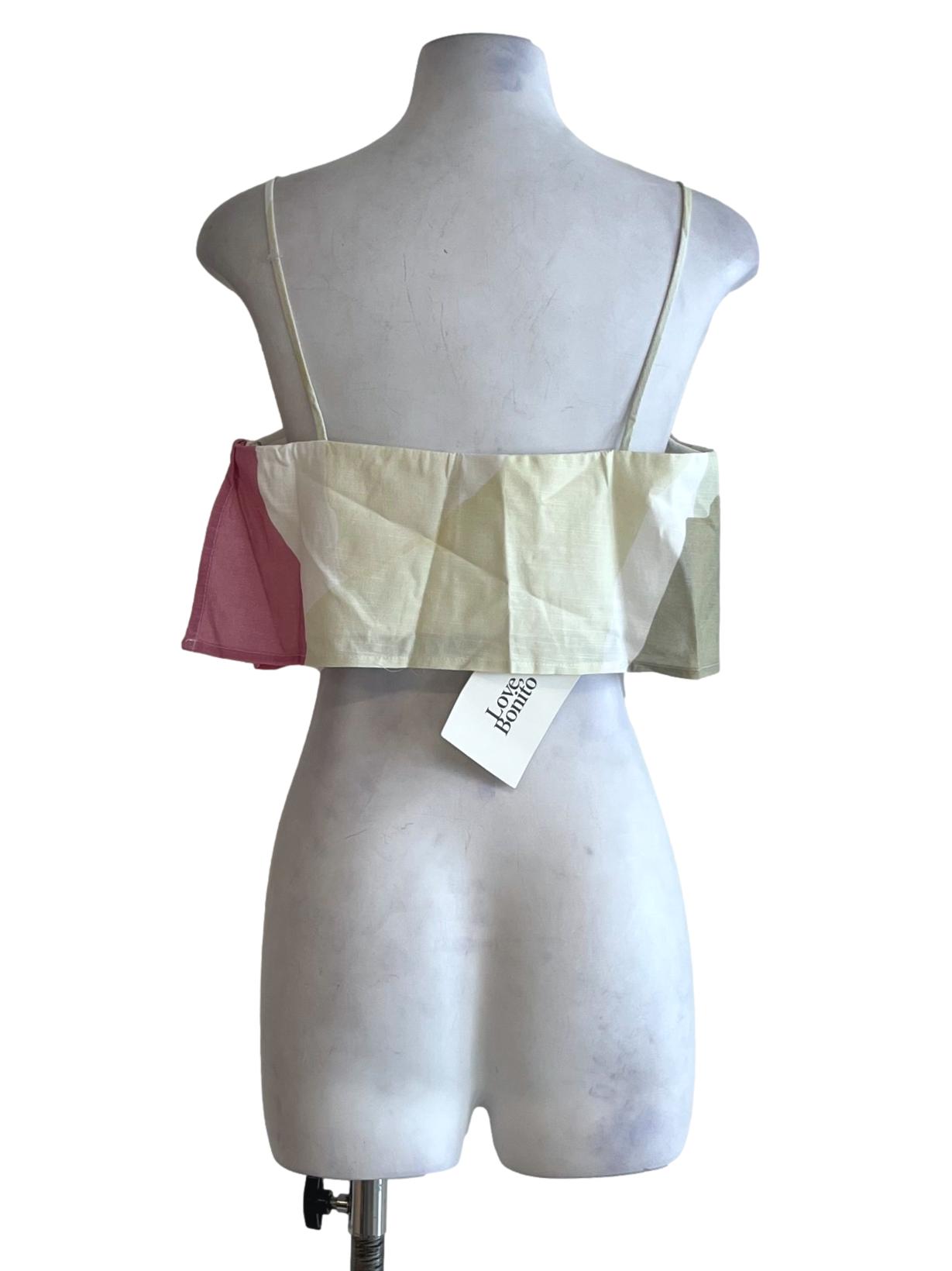 Green Spaghetti Strap Cropped Top