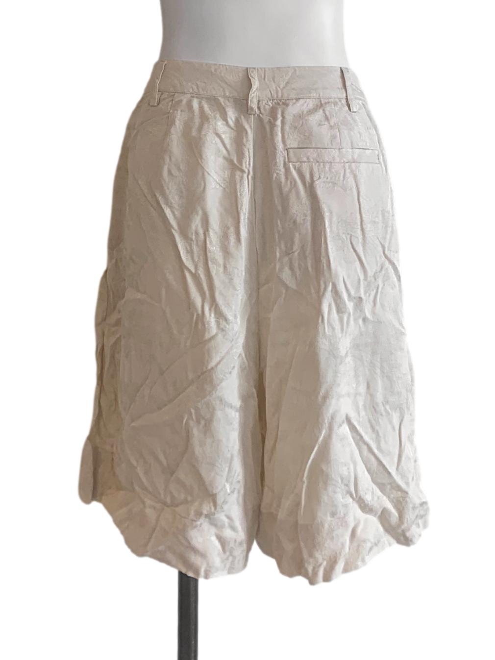 Egg Nog Beige Wide Leg Shorts
