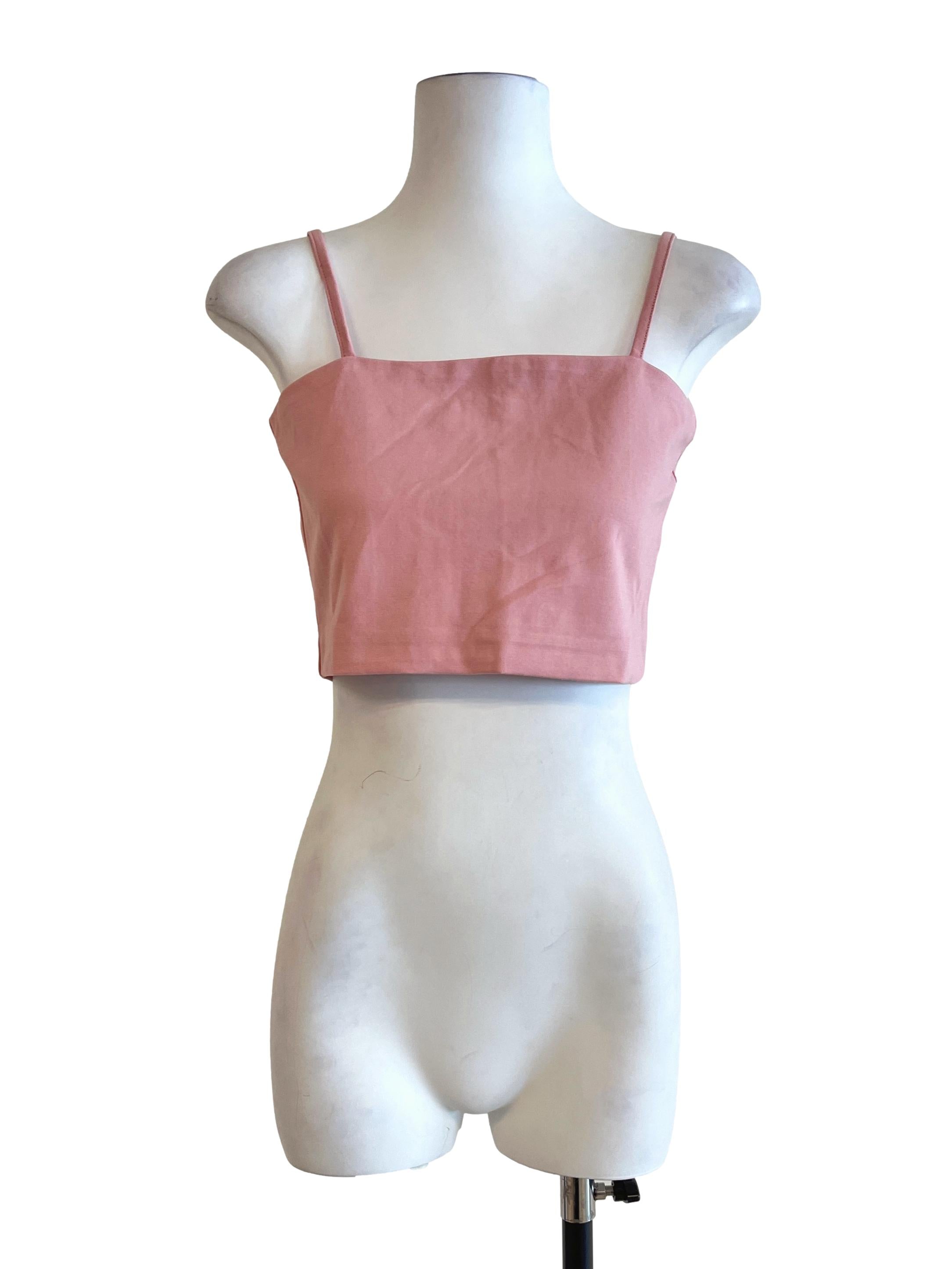 Punch Pink Square Sleeveless Top