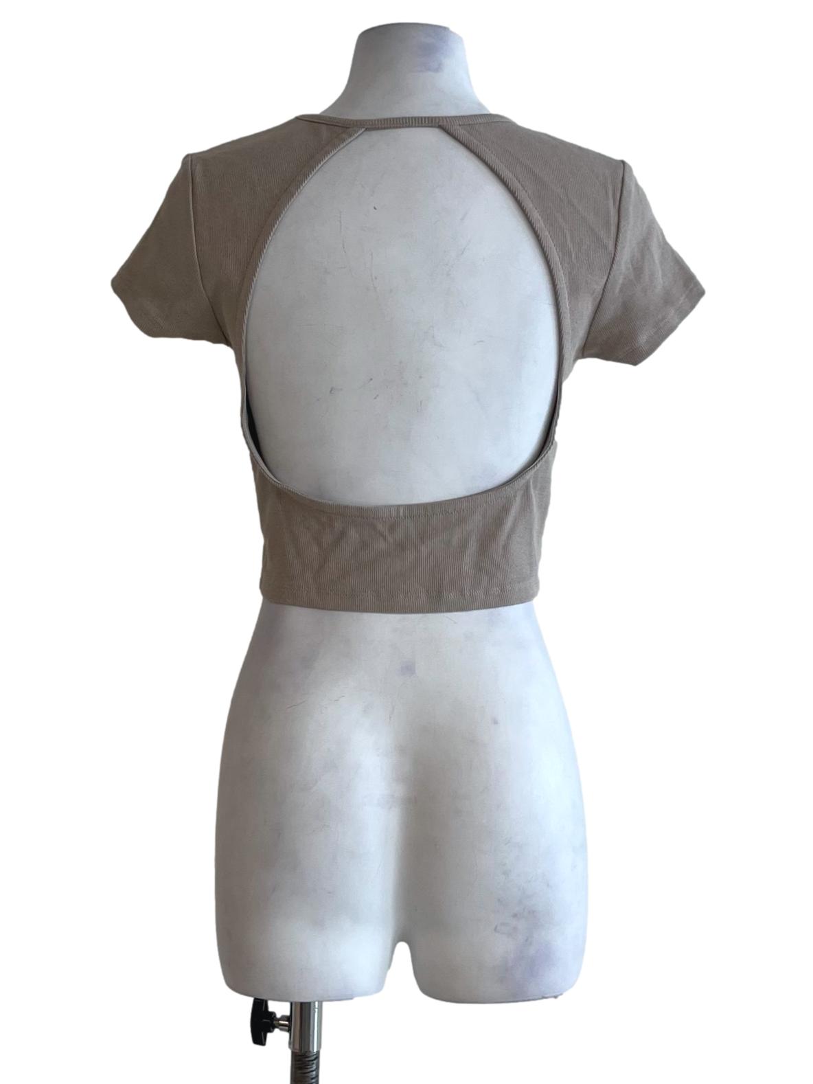 Tortilla Brown Jewel Neckline Blouse