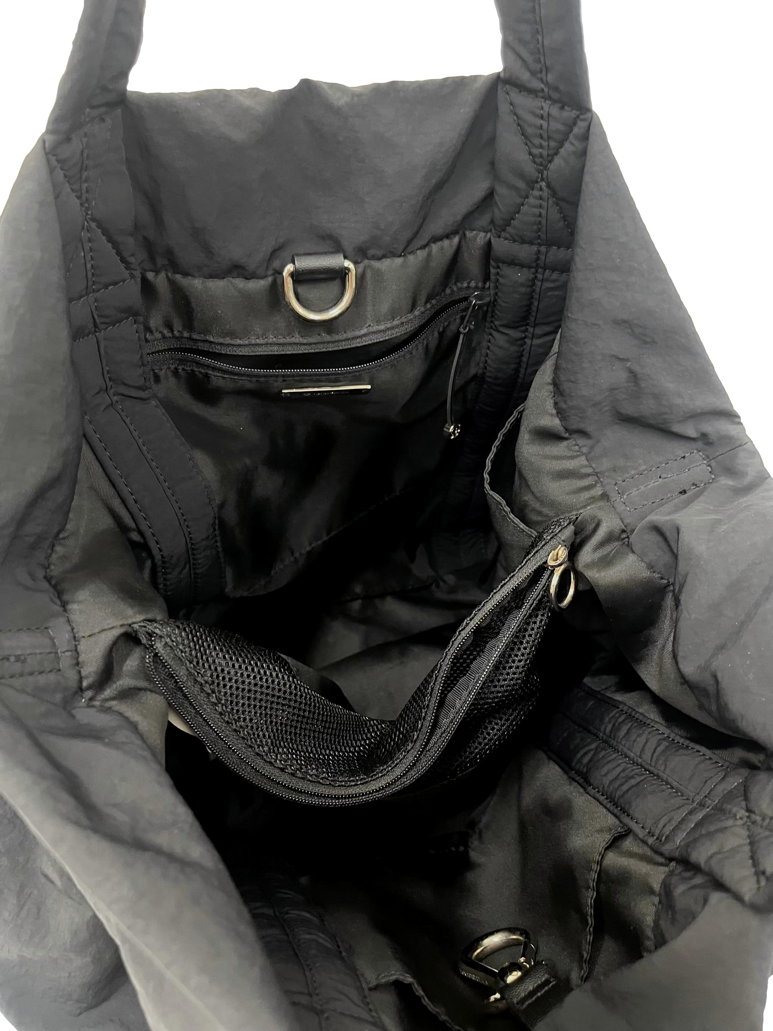 Black Tote Bag With Detachable Crossbody Strap