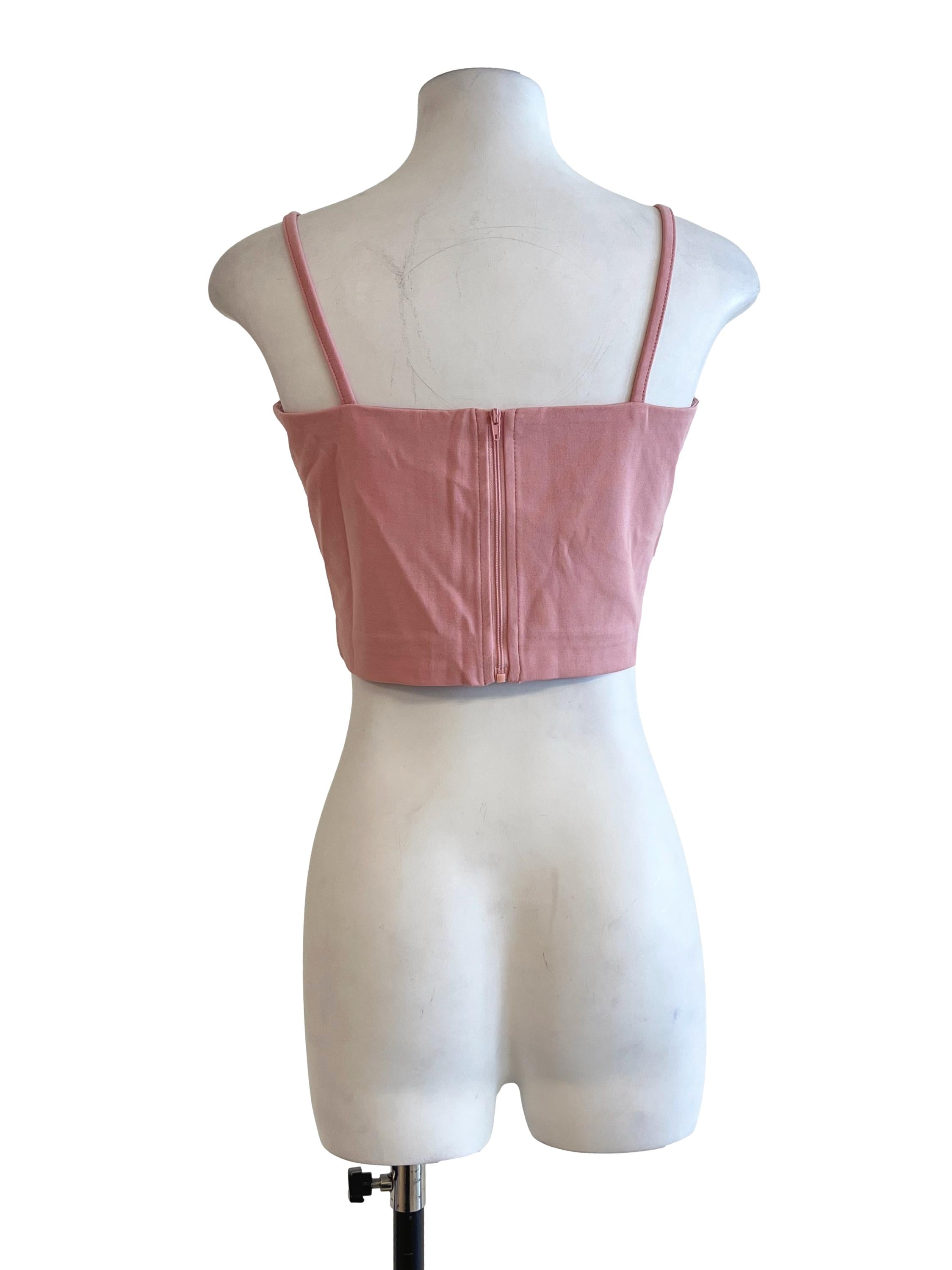 Punch Pink Square Sleeveless Top