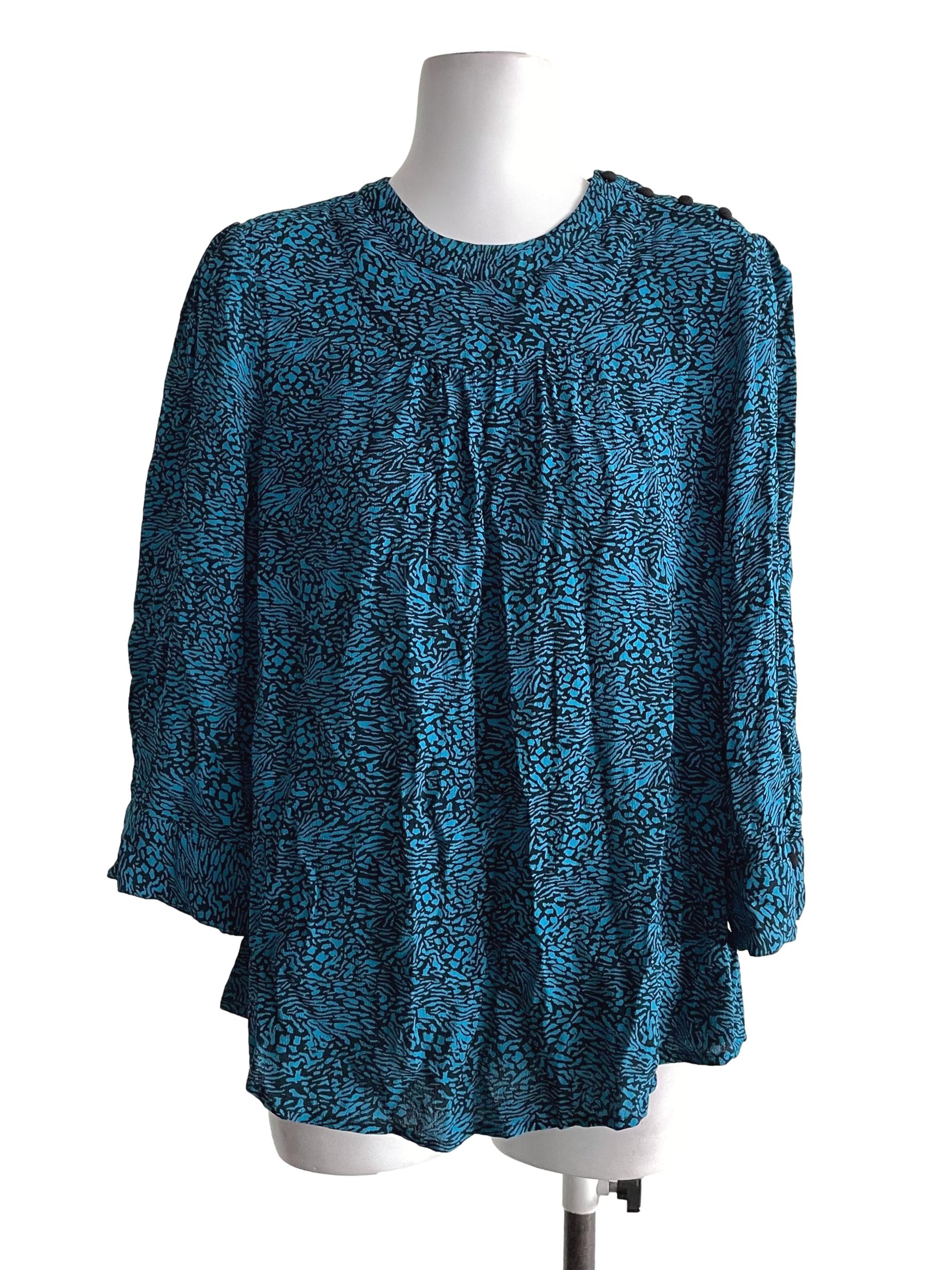 Ocean Blue Draped Top