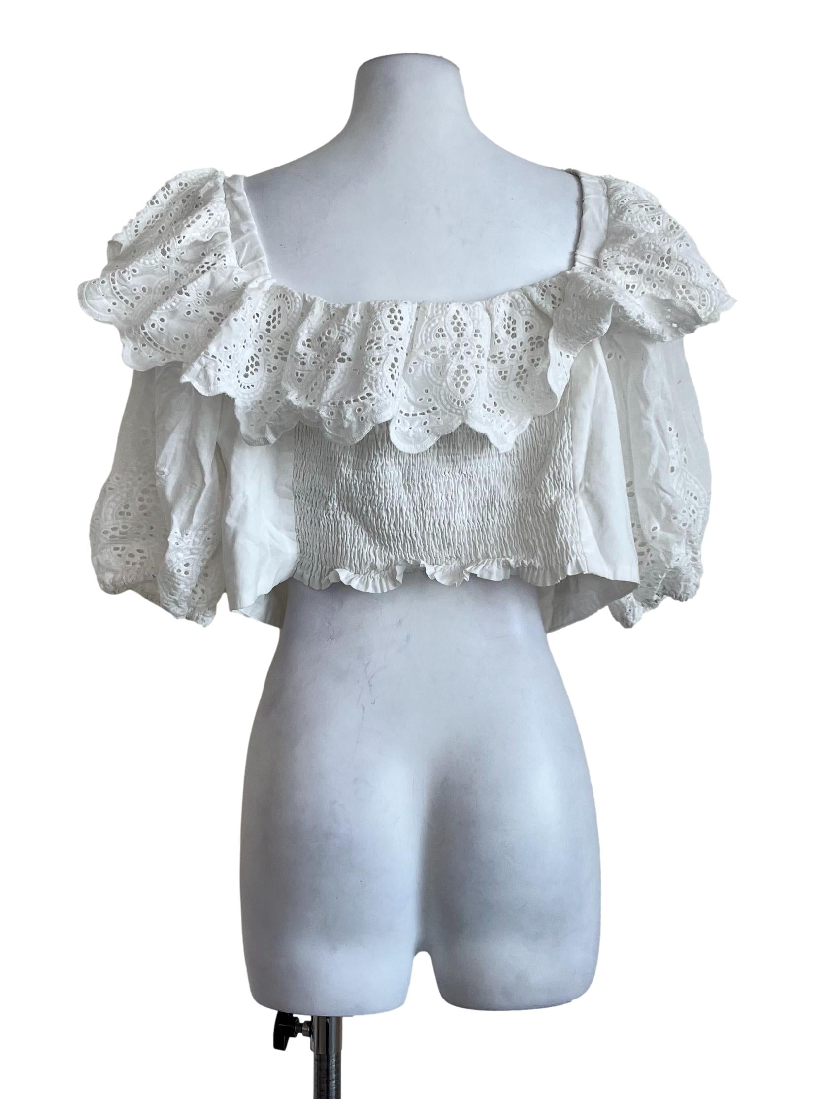 White Plain Square Neck Blouse