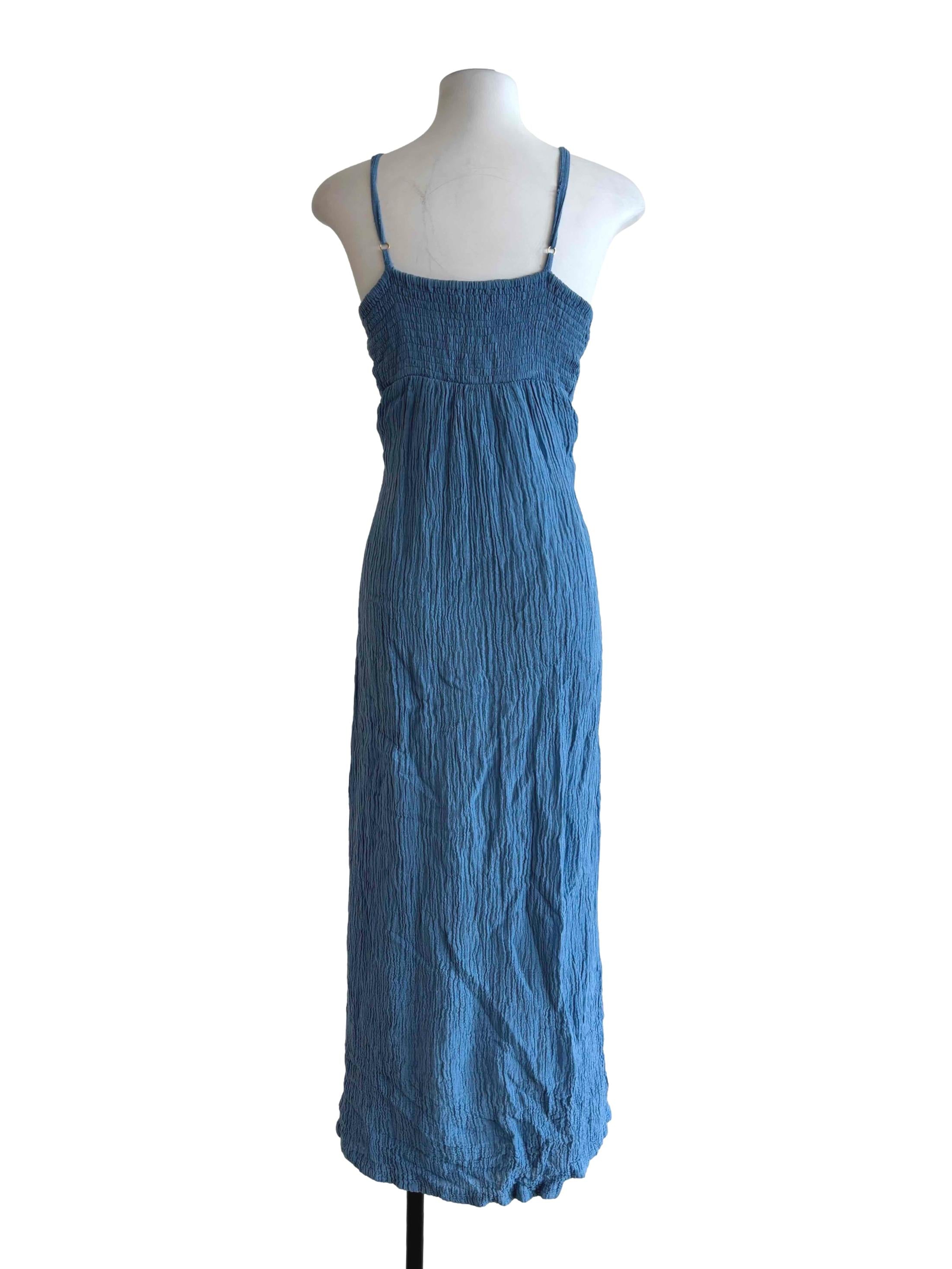 Aqua Blue Front Twist Beach Dress