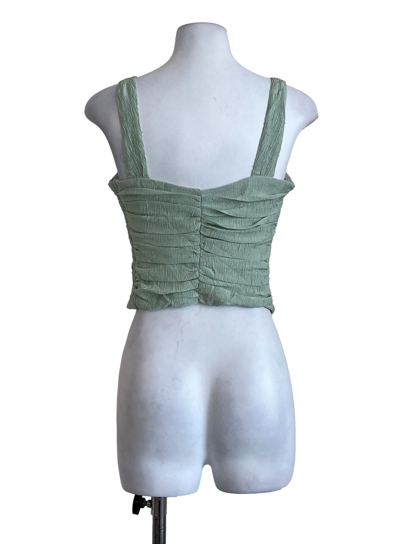 Green Pattern Side Zip Top