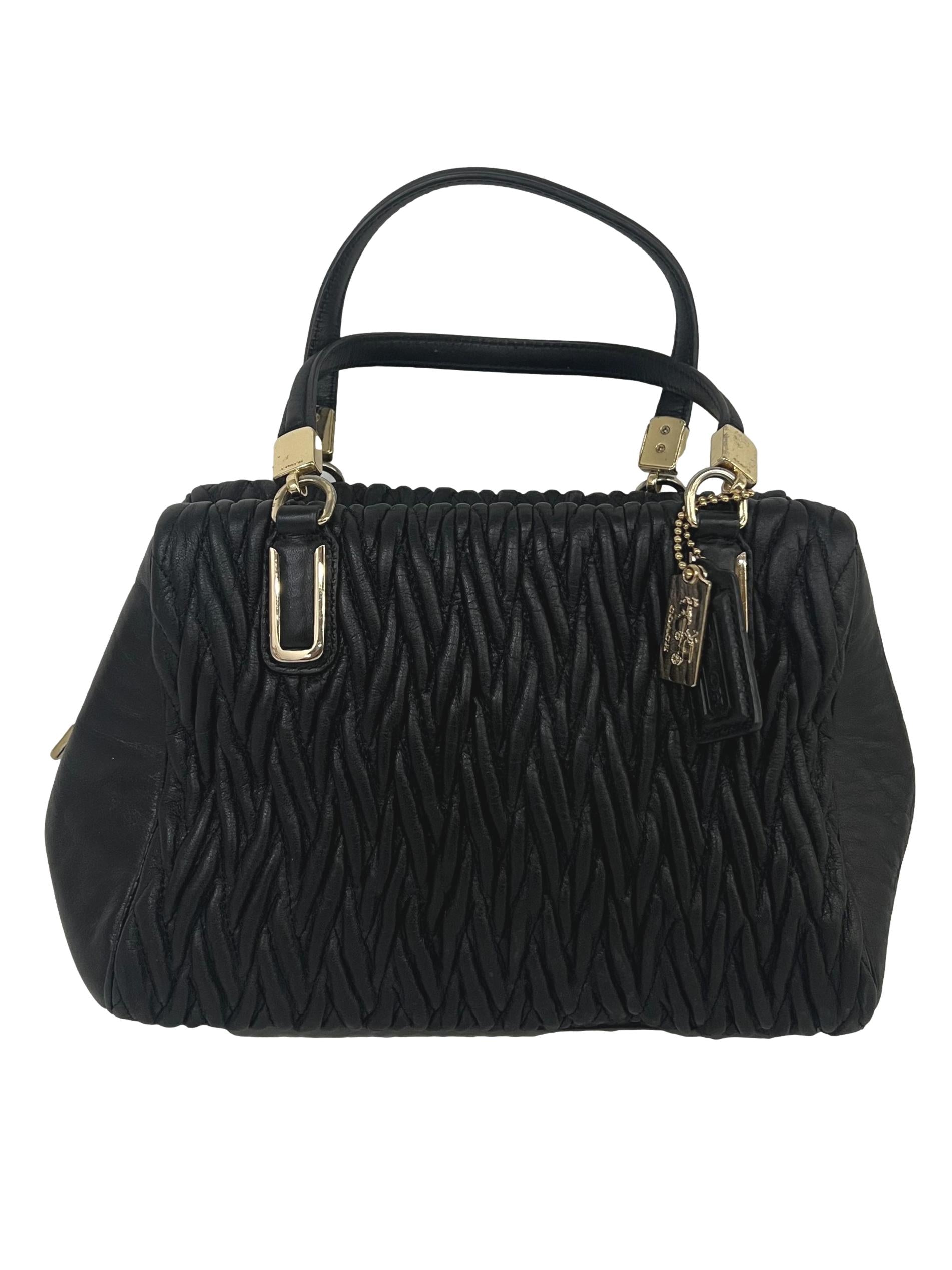 Black Madison Gathered Twist Bag