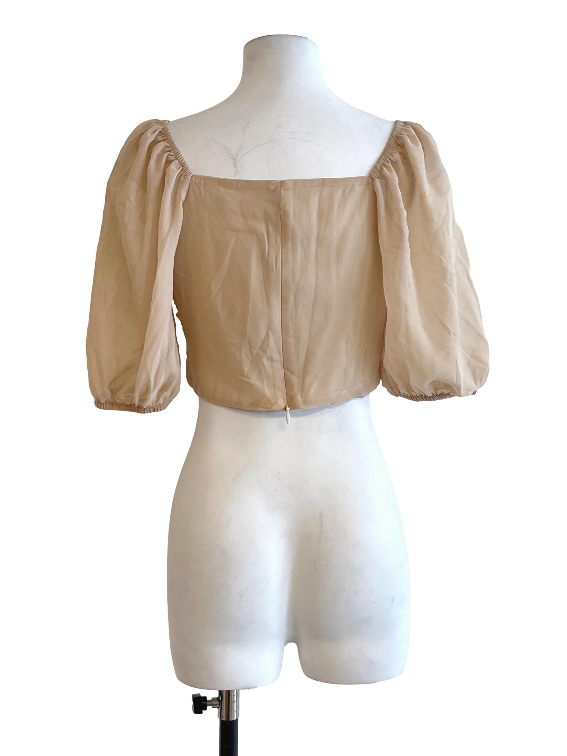 Bone White Sweetheart Cropped Top