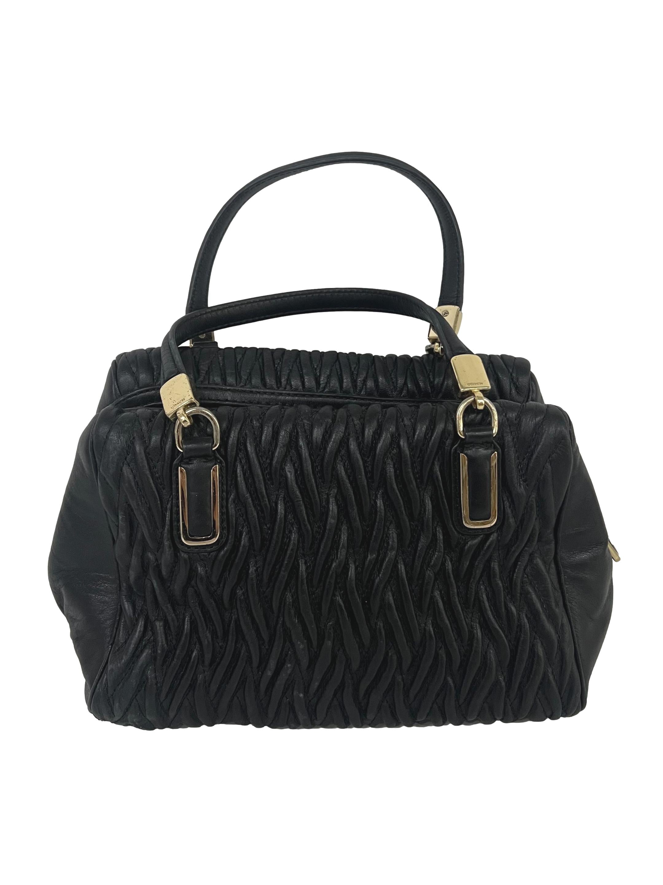 Black Madison Gathered Twist Bag