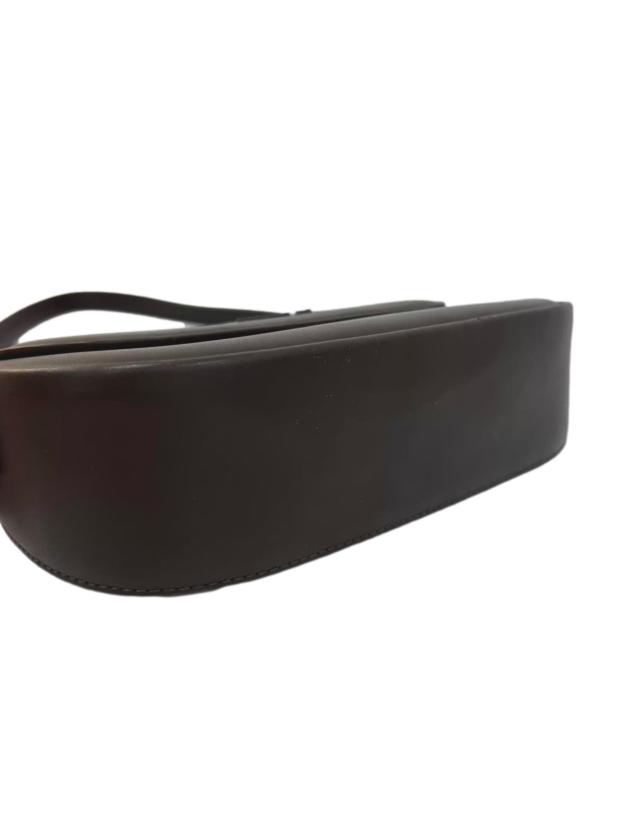 Chocolate Brown Baguette Crossbody Bag