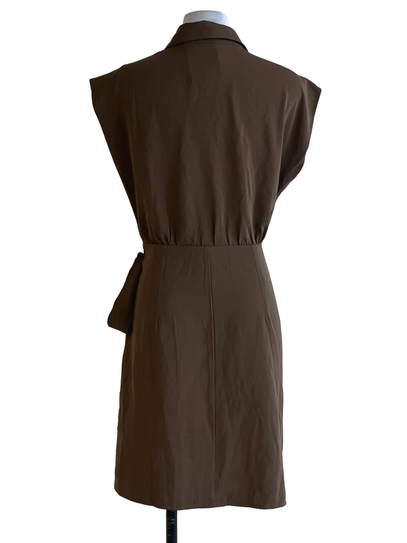 Cedar Brown Wing Collar Empire Dress