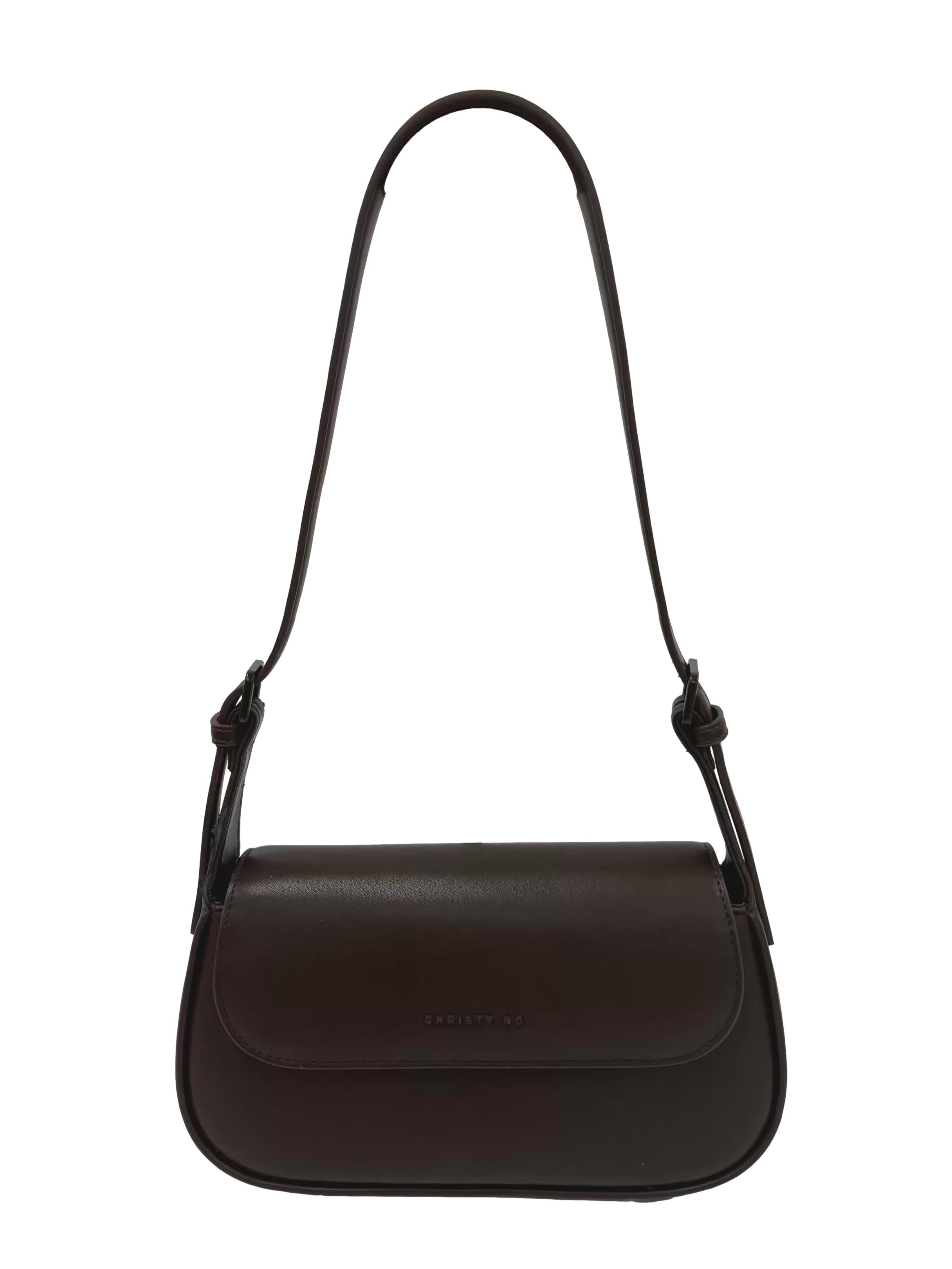Chocolate Brown Baguette Crossbody Bag
