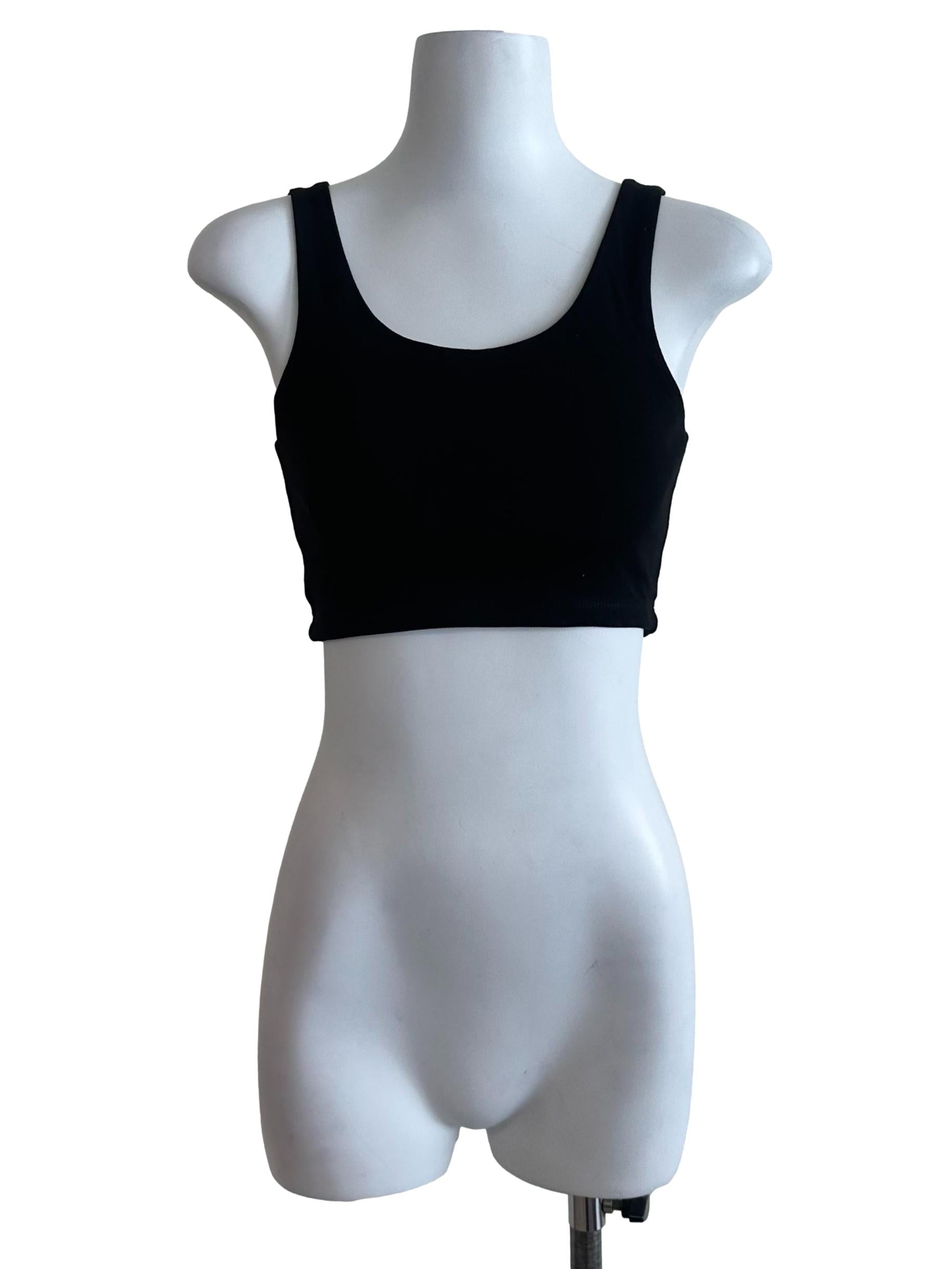 Raven Black Scoop Neck Crop Top