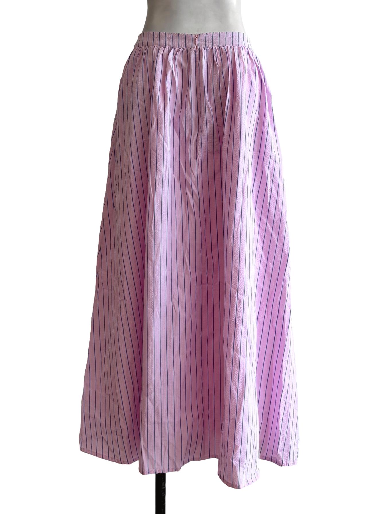 Light Pink Striped Cotton Skirt TTR