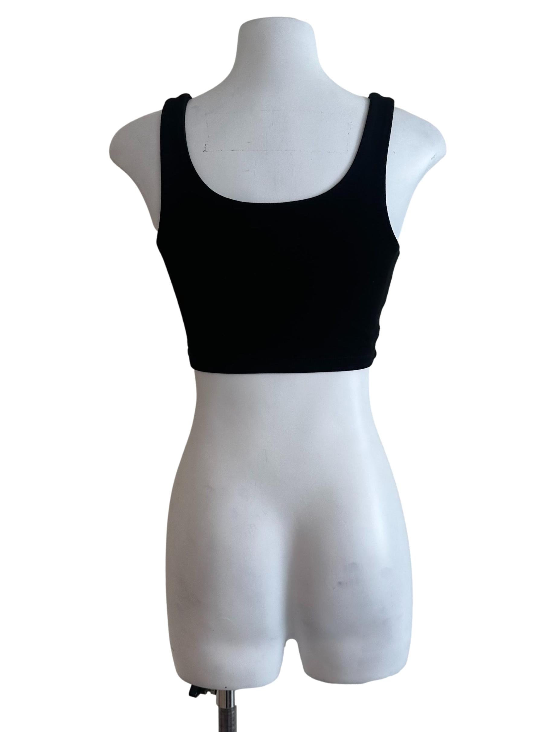 Raven Black Scoop Neck Crop Top